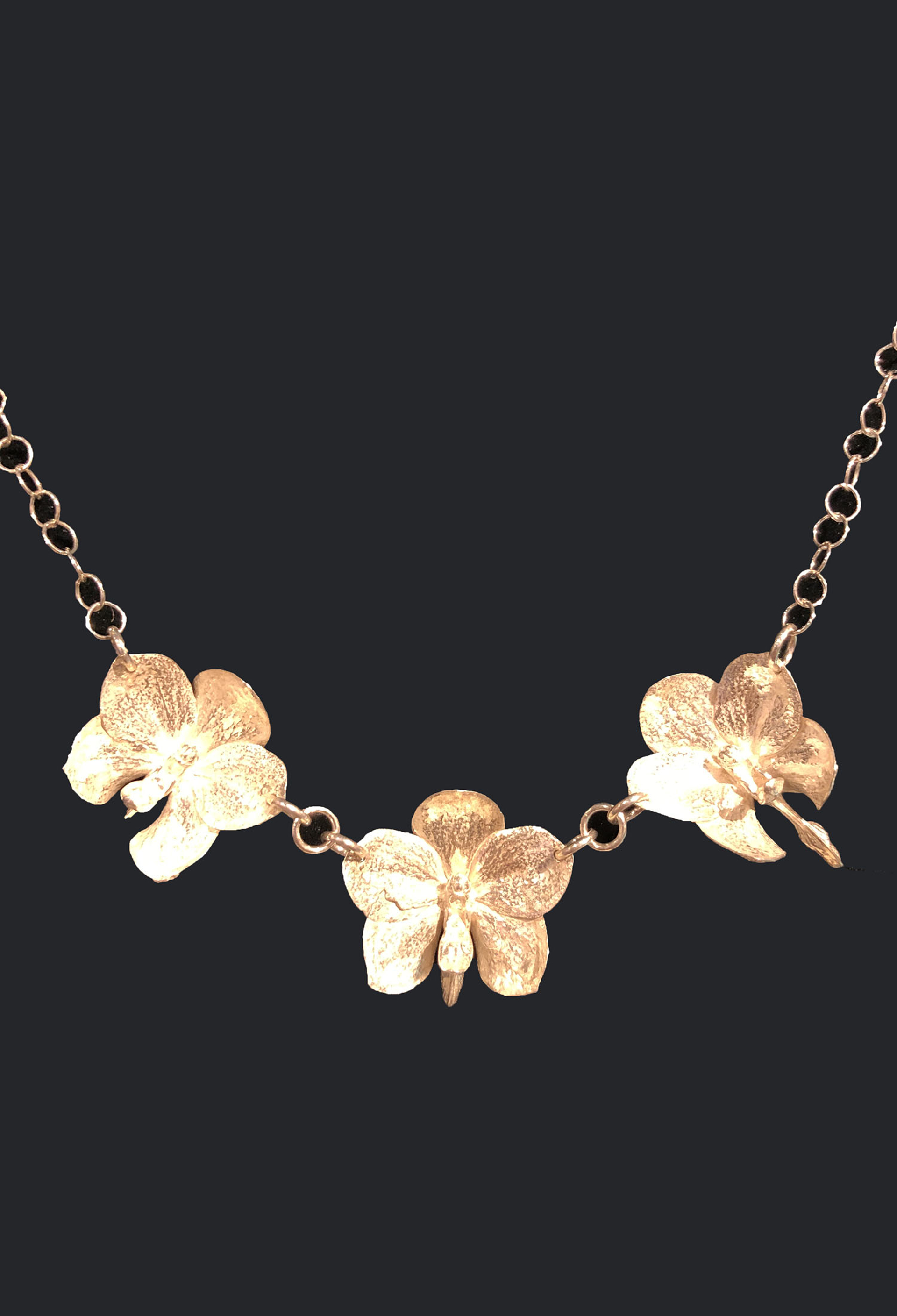 Chained Three Med Orchid Necklace by Wayne Keeth
