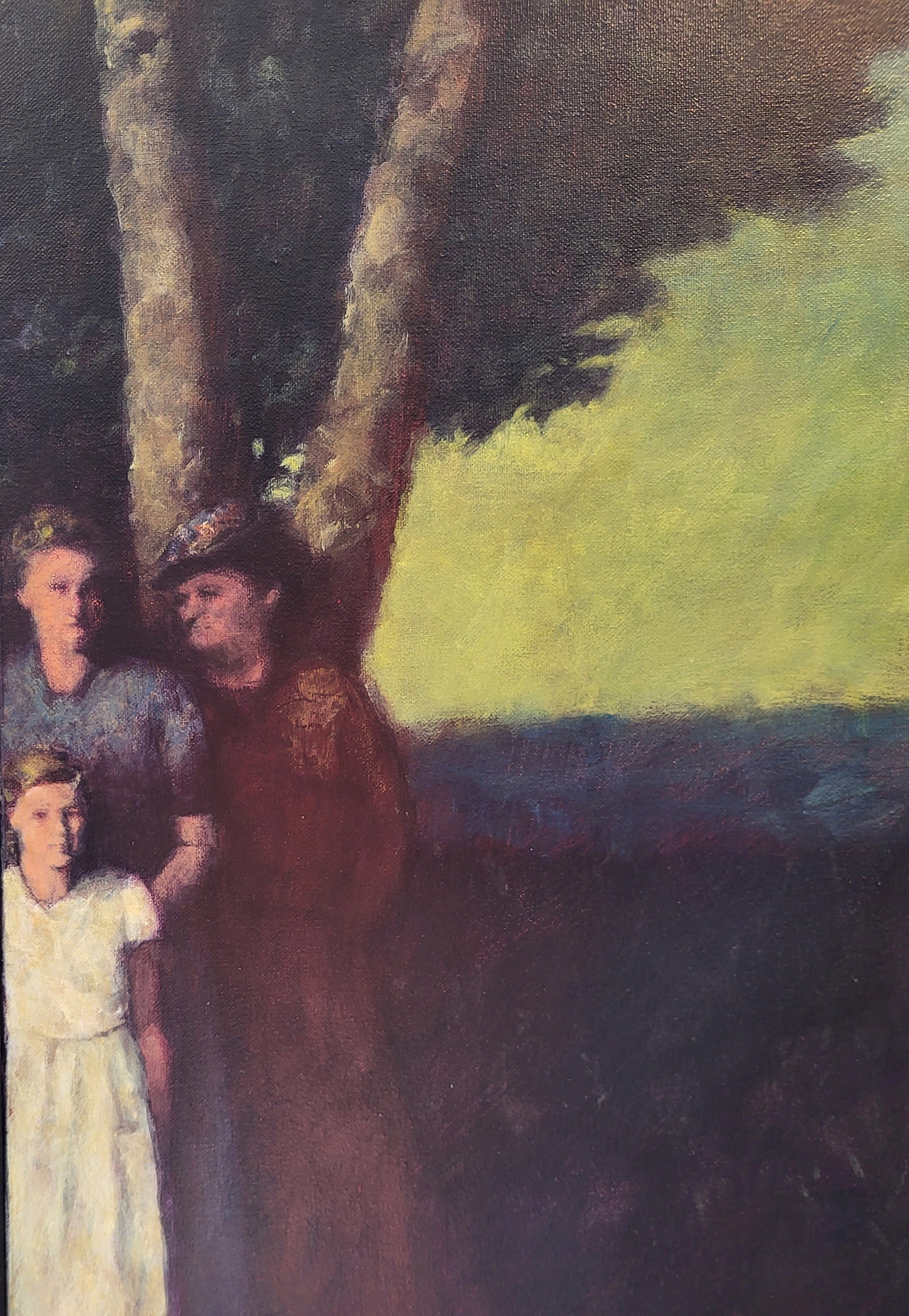THREE FIGURES IN FRONT OF A TREE by JOHN WINSHIP