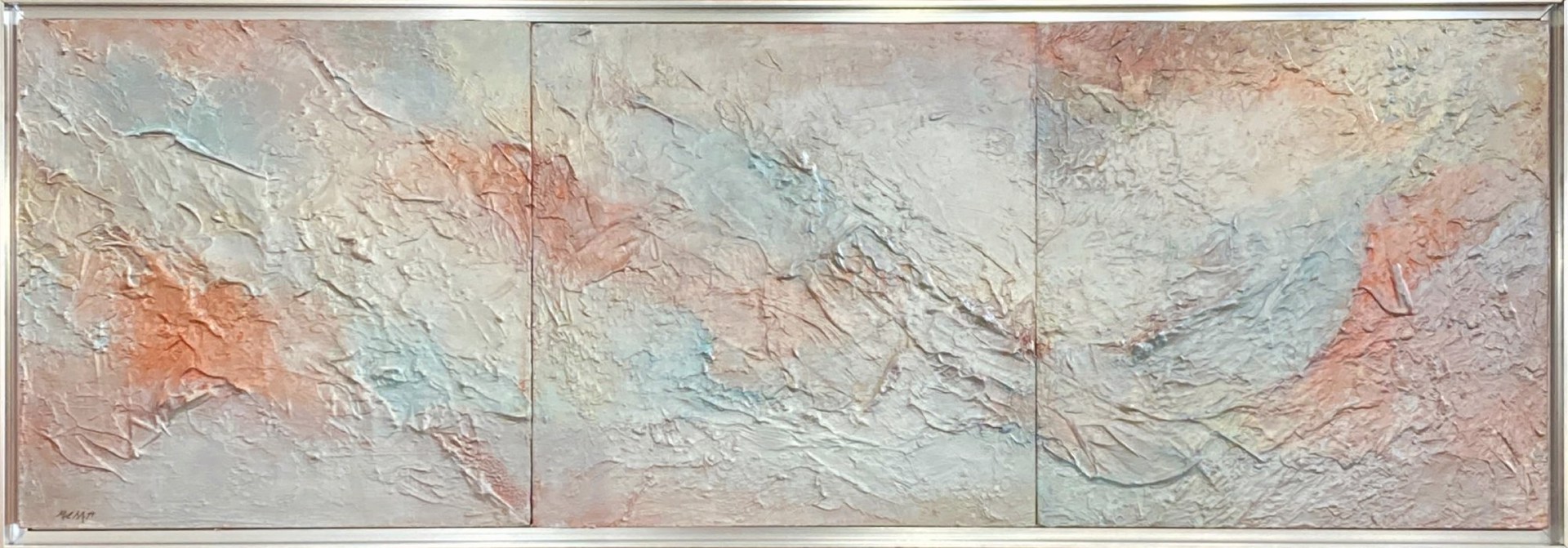 Burnished Motion (Framed Triptych) by Mary Ellen Mittelstaedt