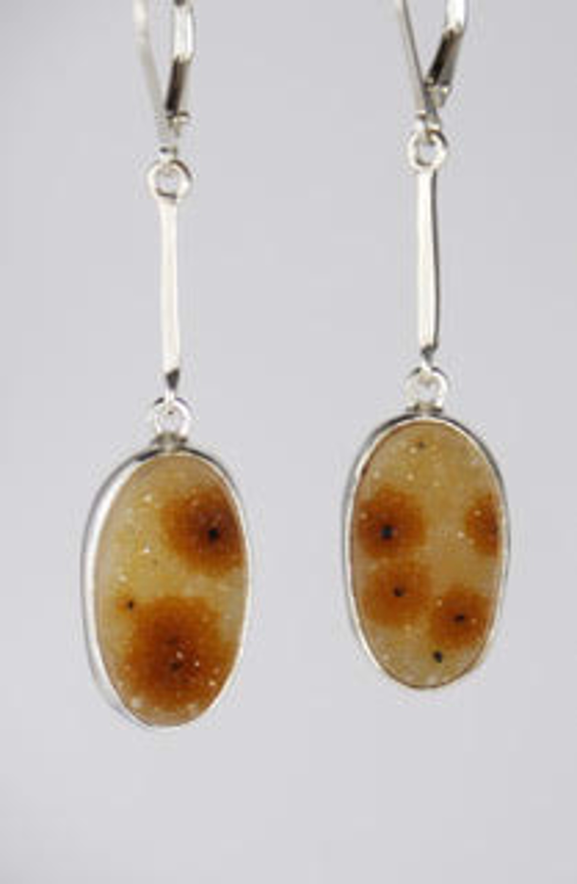 Earrings - Sterling Silver With Druzy Agate - 467 by Ken and Barbara Newman