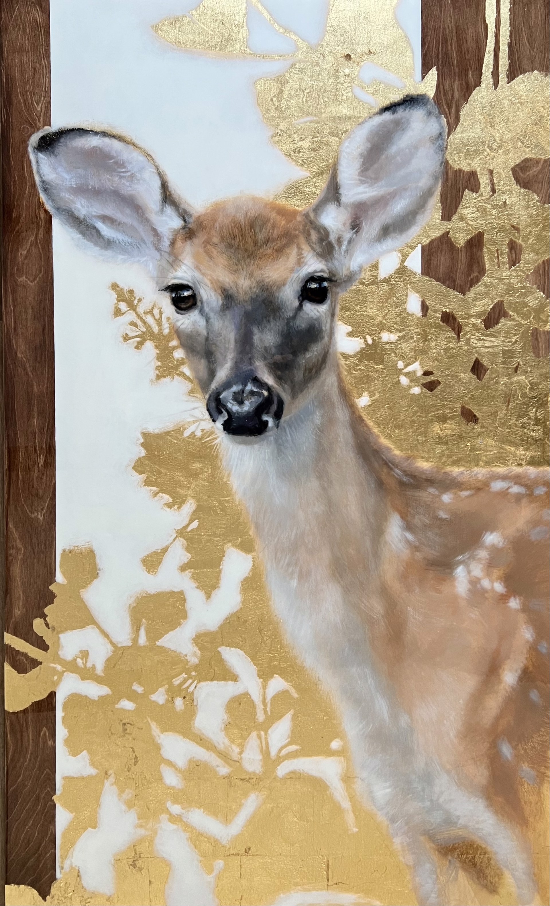 Acrylic painting of a deer fawn by Nealy Riley
