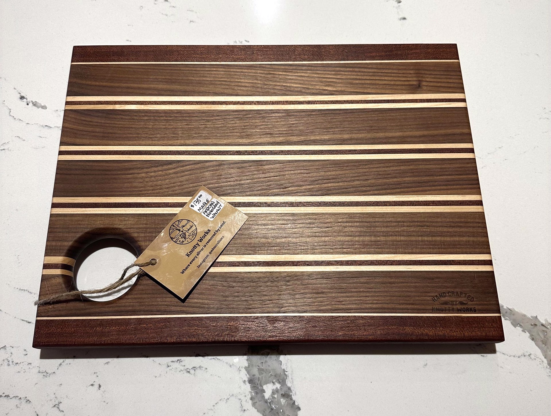 Cutting Board - Maple, AfricanMahogany, Walnut by Edward McCallum