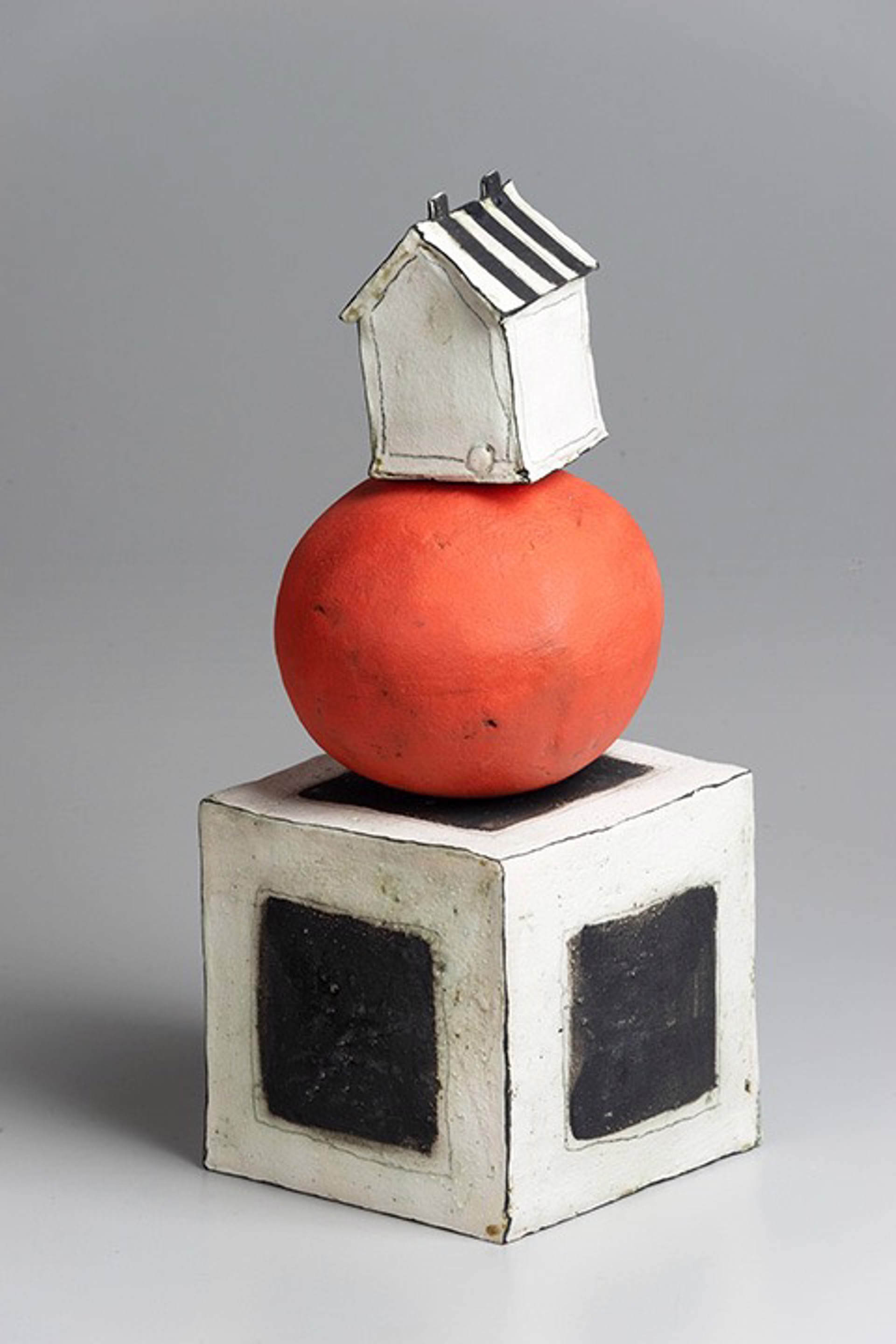 SOLD - Stacked Square, Ball, House by Mary Fischer
