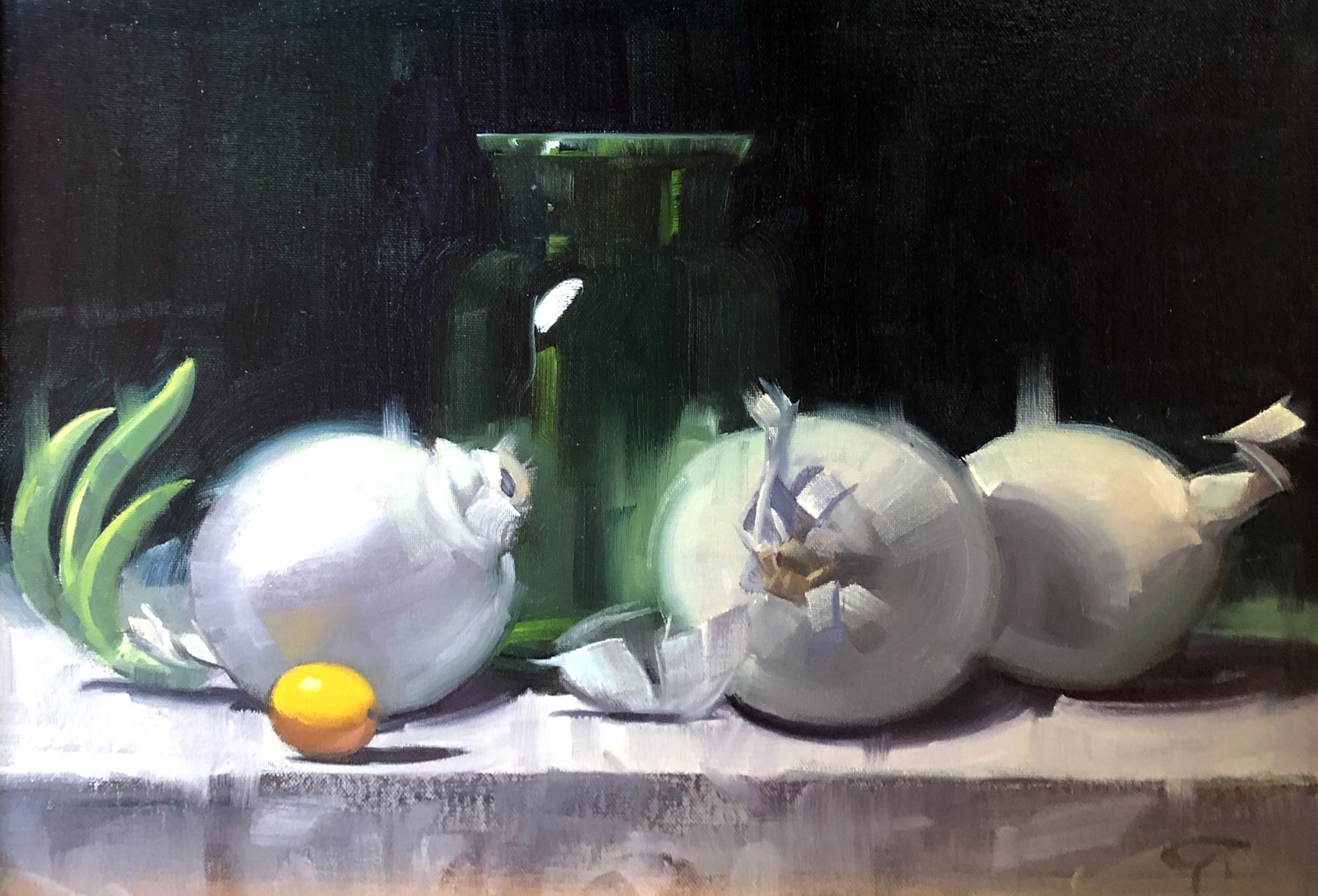 Onions and Green Bottle by Gerald Griffin