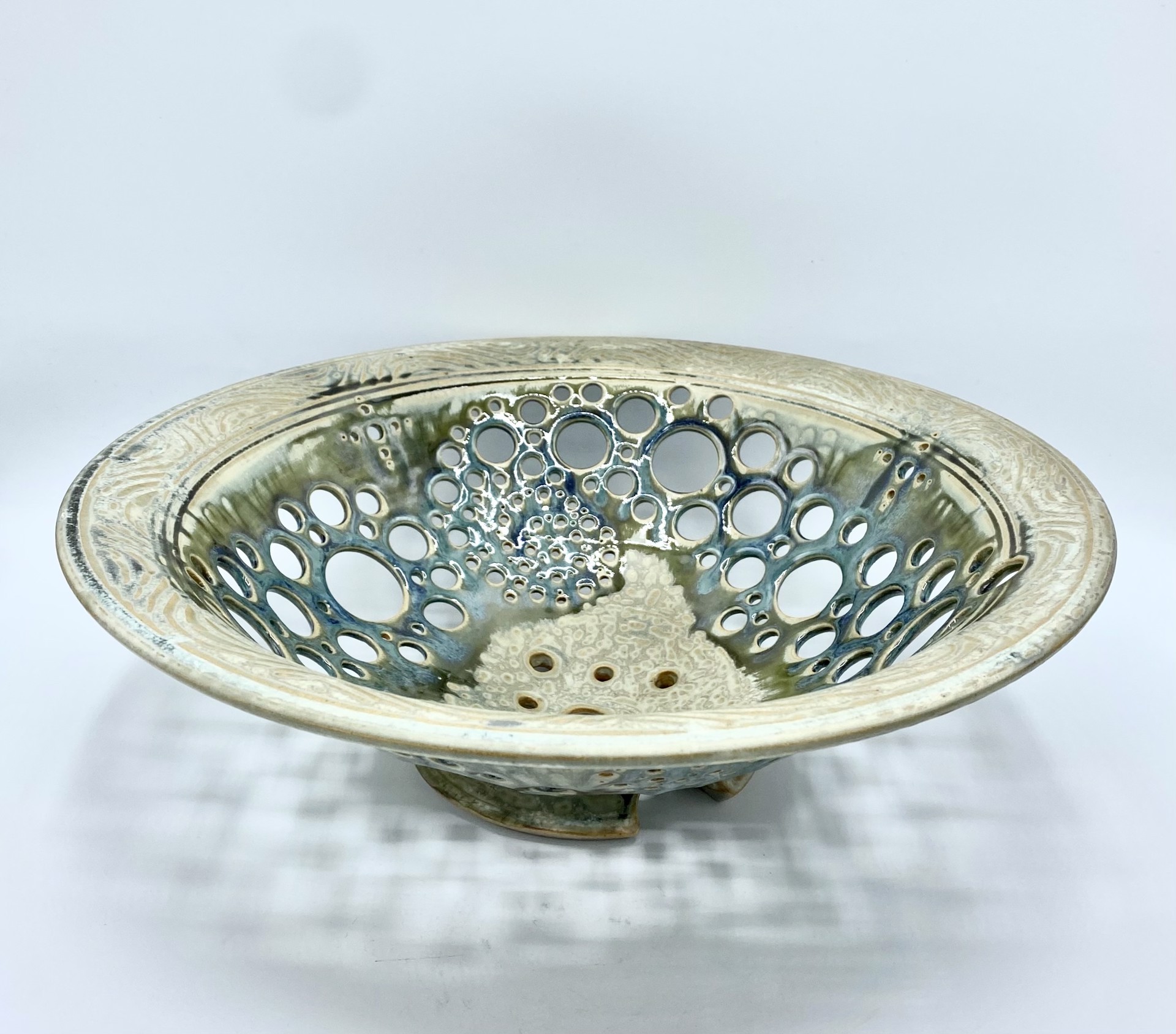 Large Bowl with Holes by J. Wilson Pottery