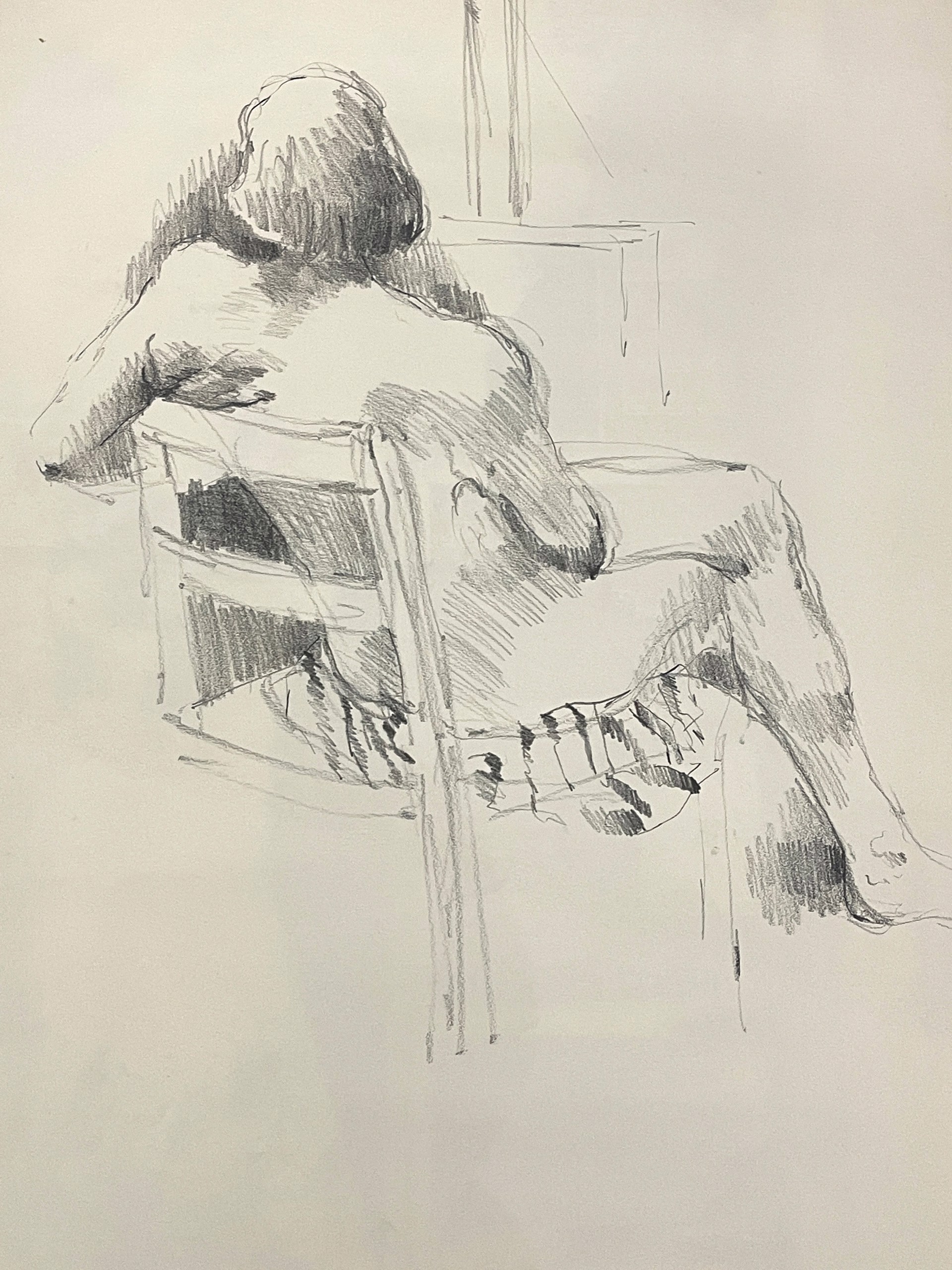 Nude Figure Seated in Chair by Shirley Rabe' Masinter