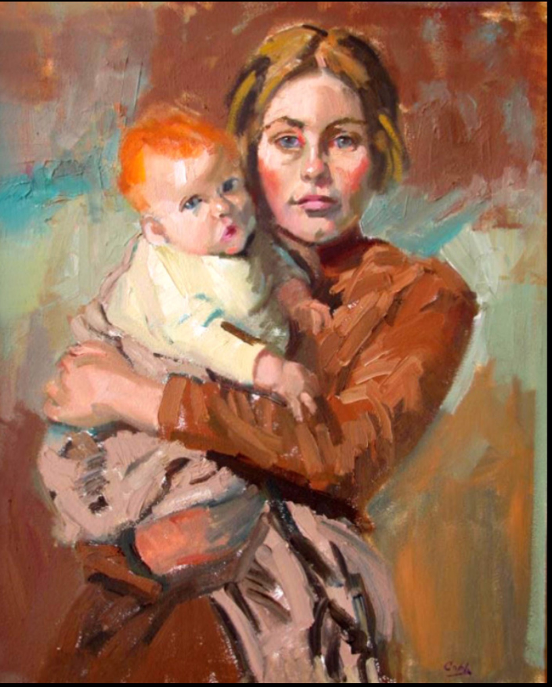 Pioneer Woman & Child by Jim Cobb