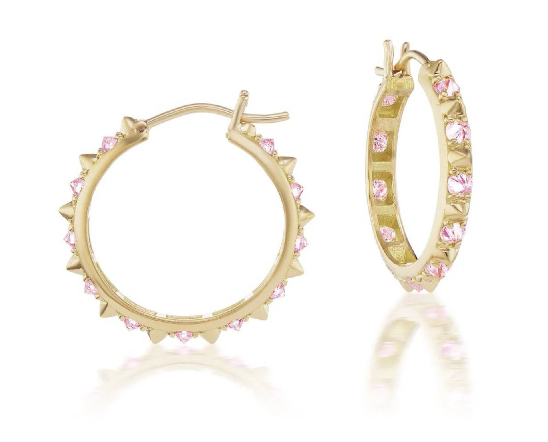 Large Valerie Pink Sapphire Hoops by Ana Katarina