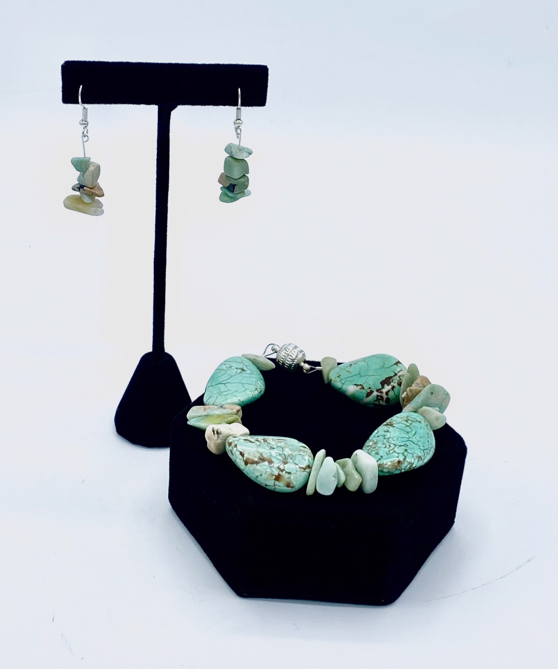 Turquoise Bracelet and Earrings by Patrice Box
