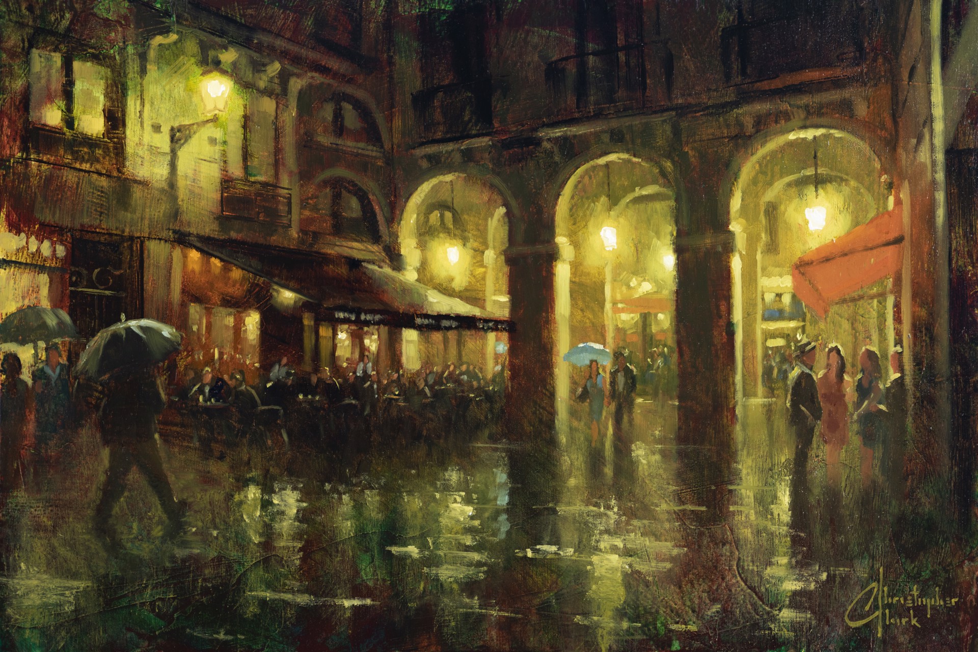 Barcelona Rainy Street by Christopher Clark