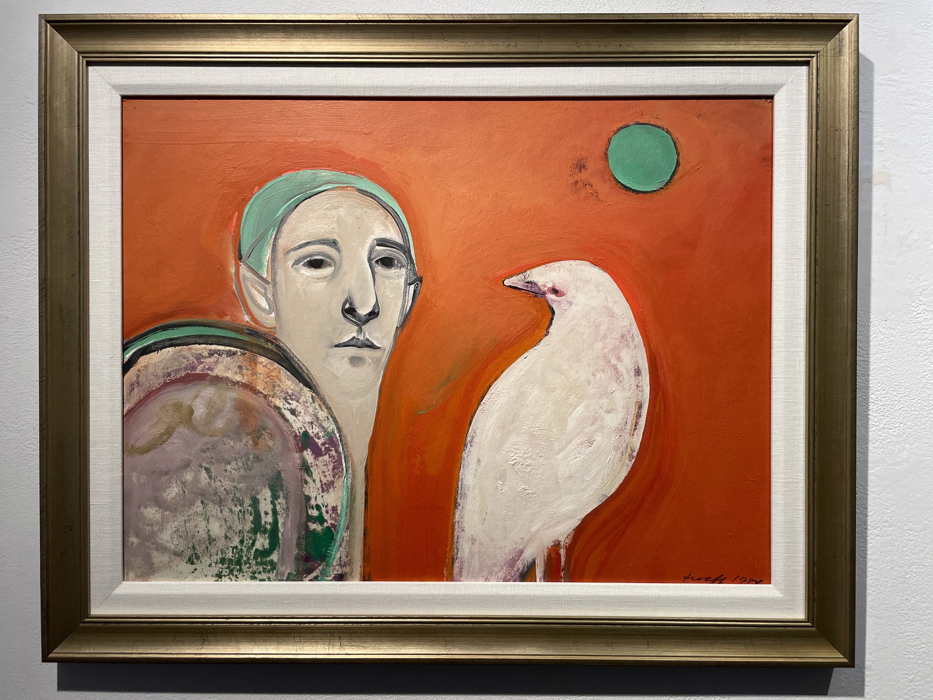 Woman and Bird with Green Moon by Selina Trieff
