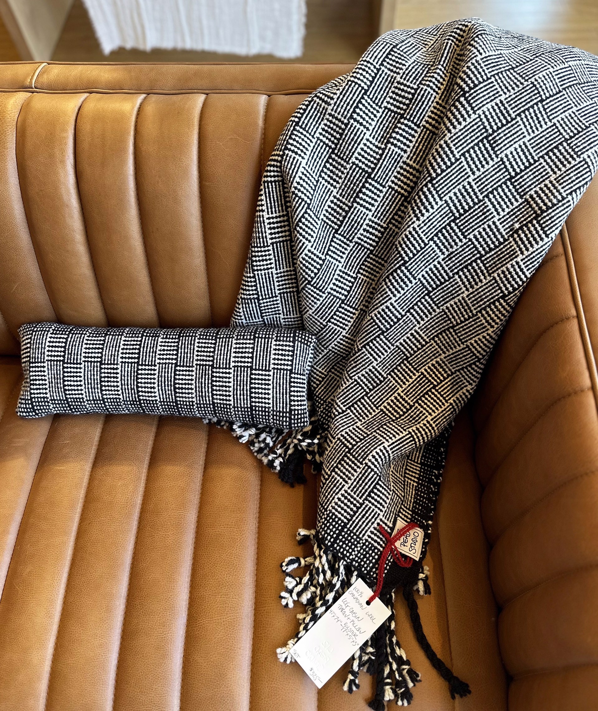 Log Cabin Throw & Bolster Pillow by Liz Pead