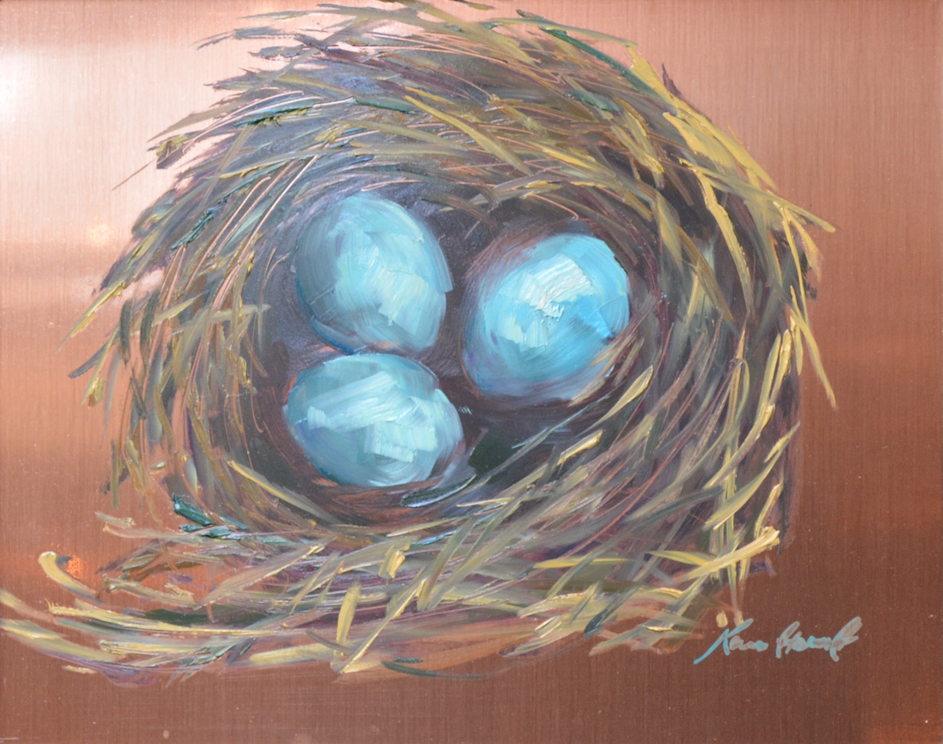 Robins Eggs on Copper by Karen Hewitt Hagan