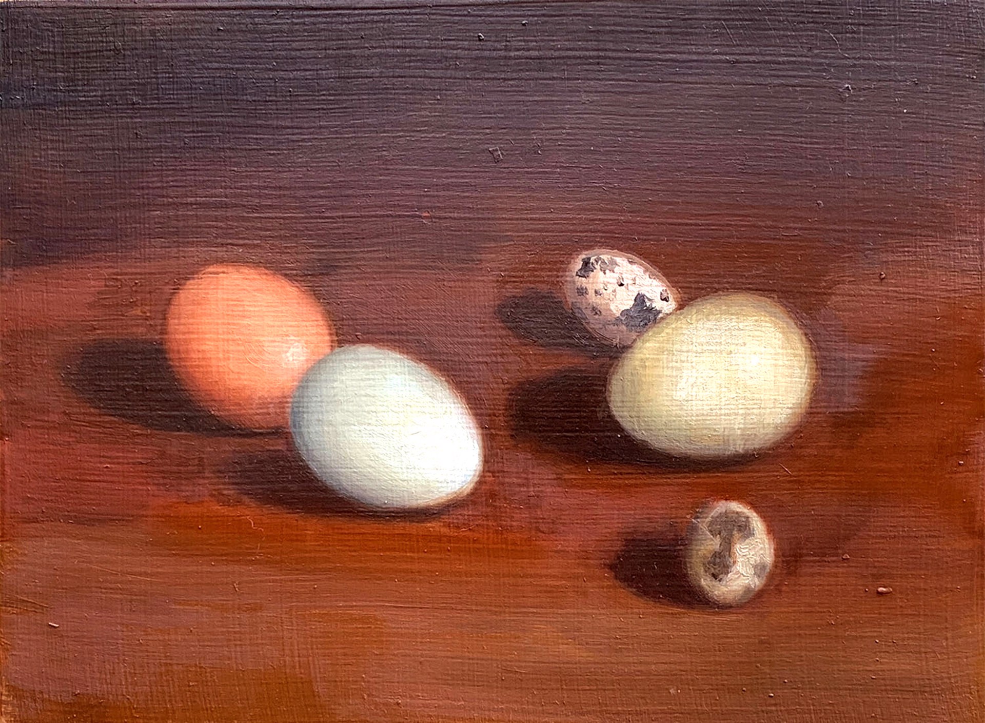 Quail and Heirloom Eggs by Laura Murphey