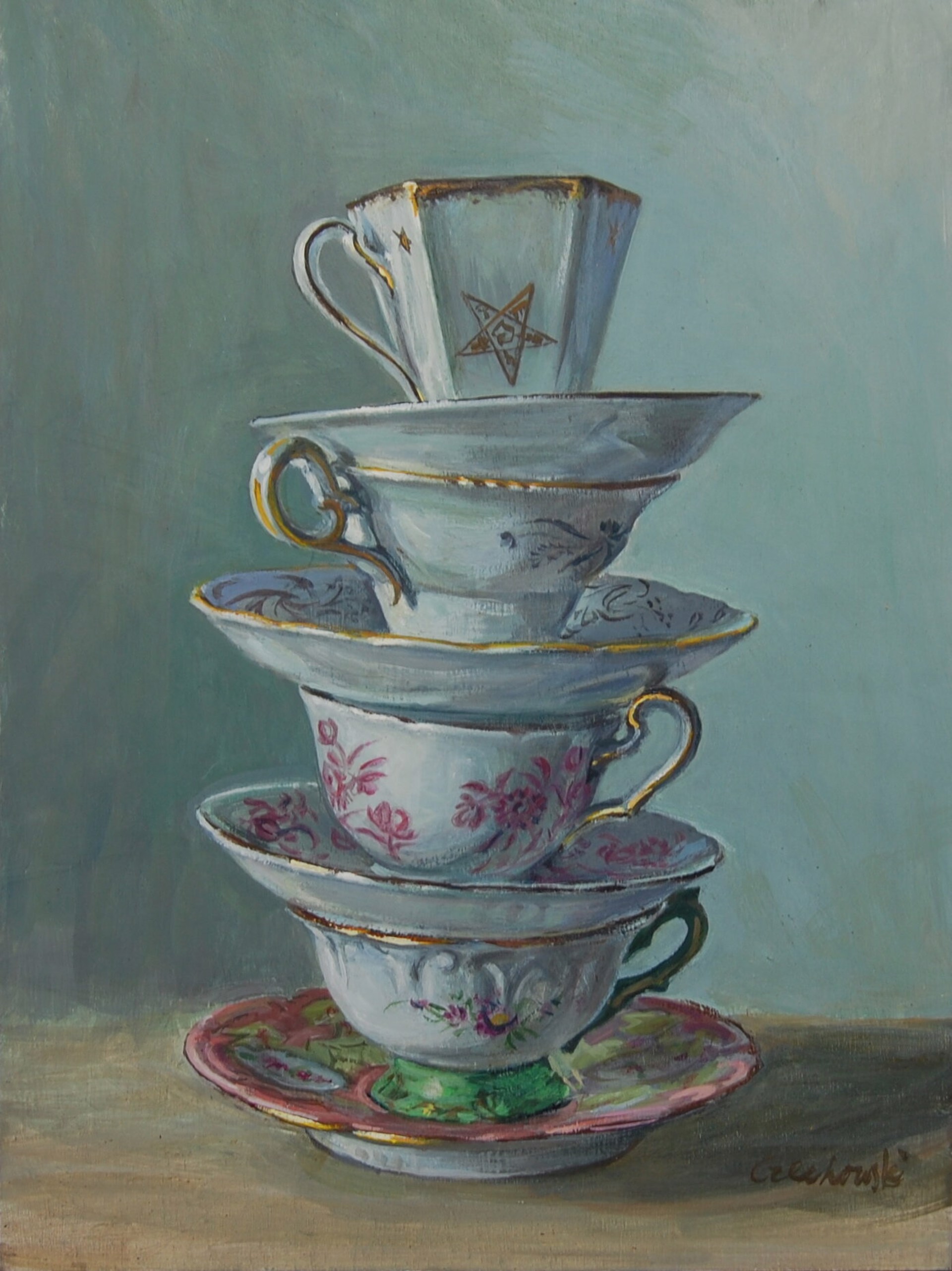 Stack of Teacups by Alicia Czechowski