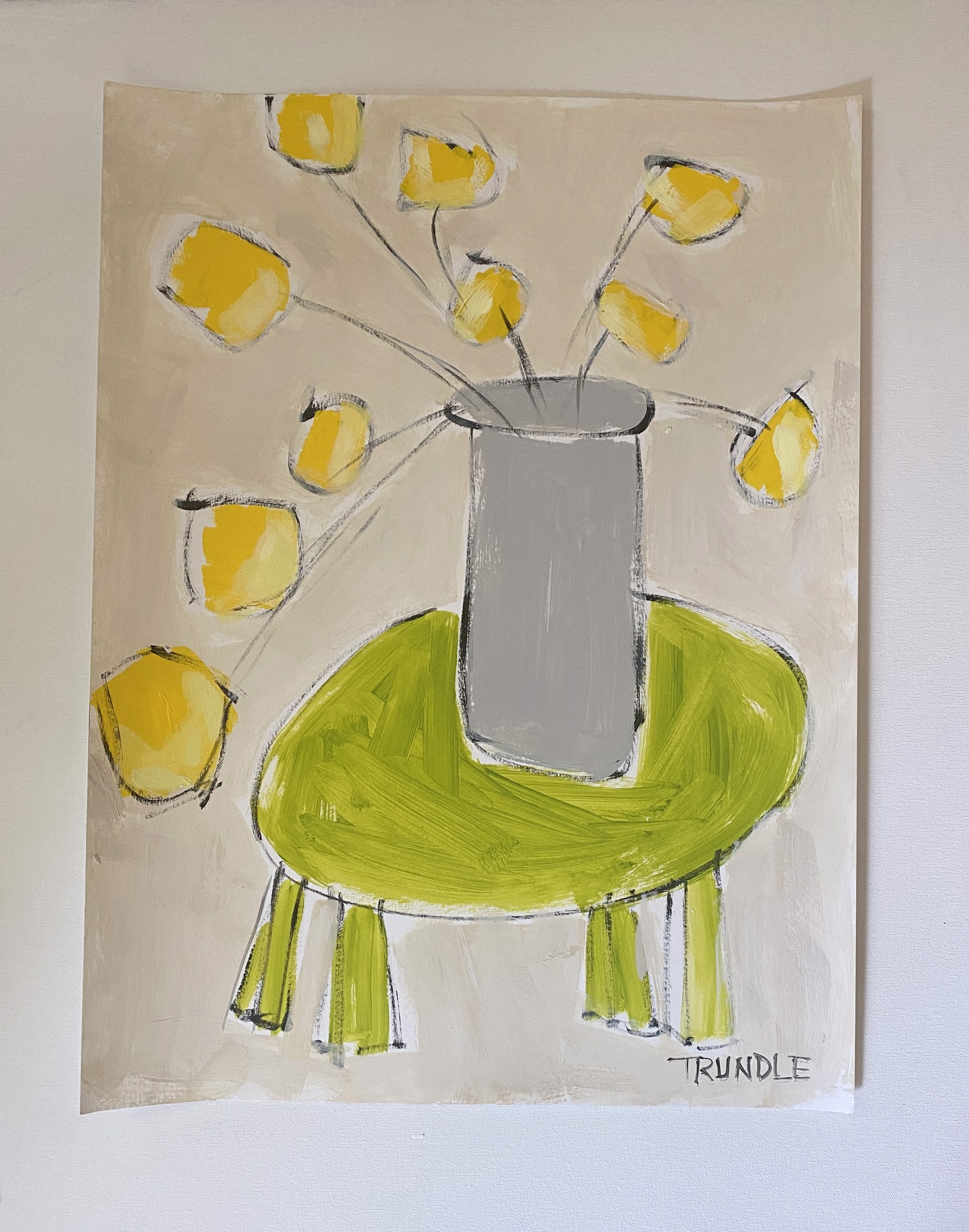 Yellow Bloom/Green Table VI by Sarah Trundle