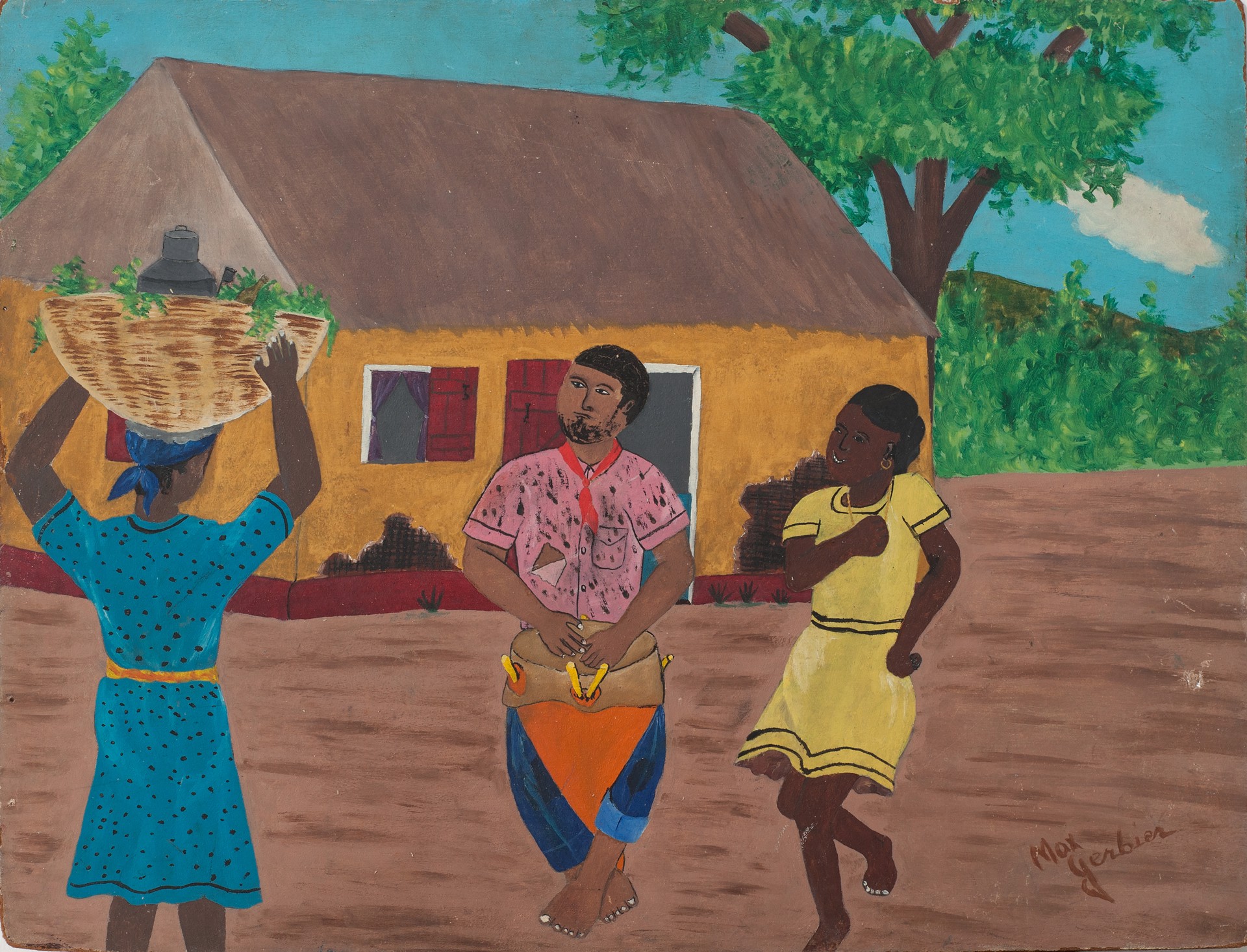 Three people #16-3-96GSN by Max Gerbier (Haitian, 1951)