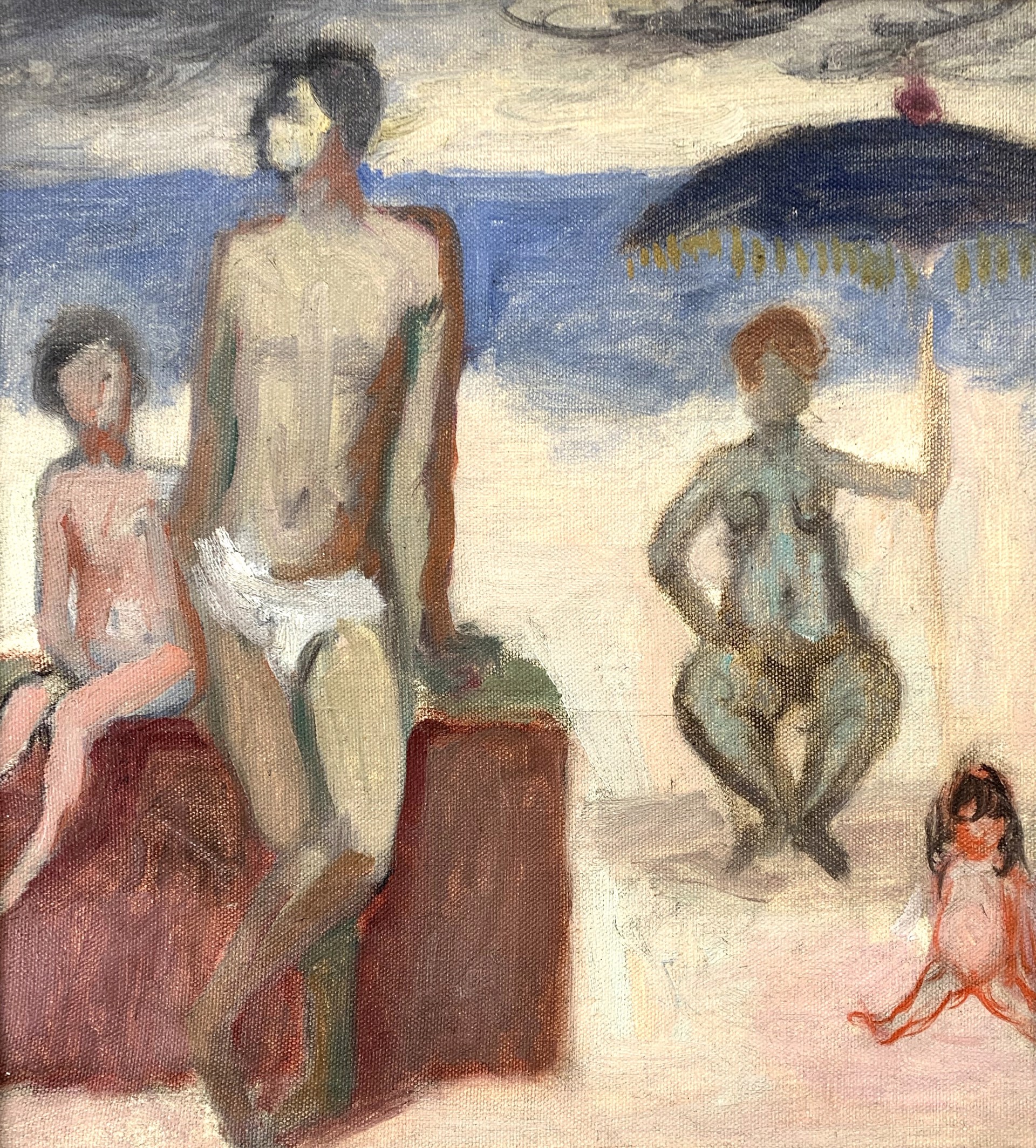 Nude Family by the Sea by Alvin Ross