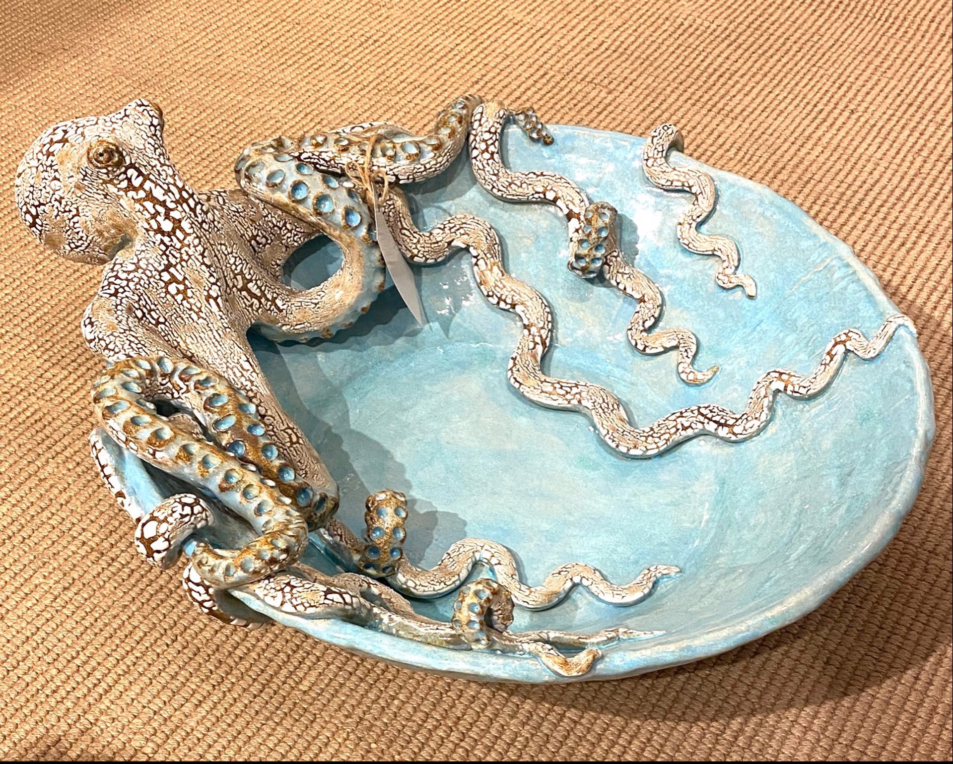 Giant Octopus Bowl~Caribbean Blue by Shayne Greco