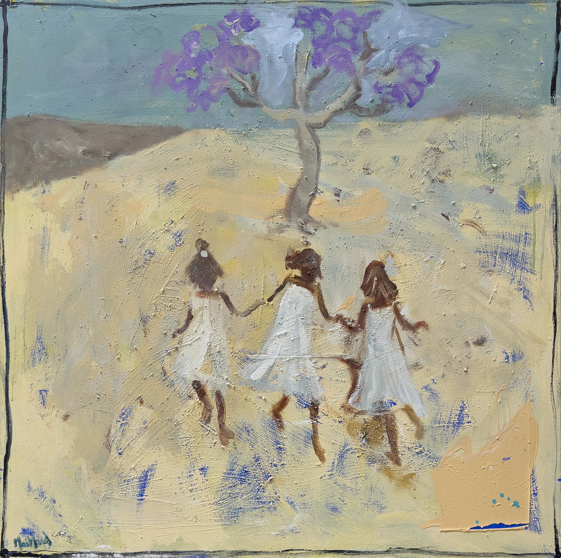 Girls Dancing Under the Jacaranda by John Maitland