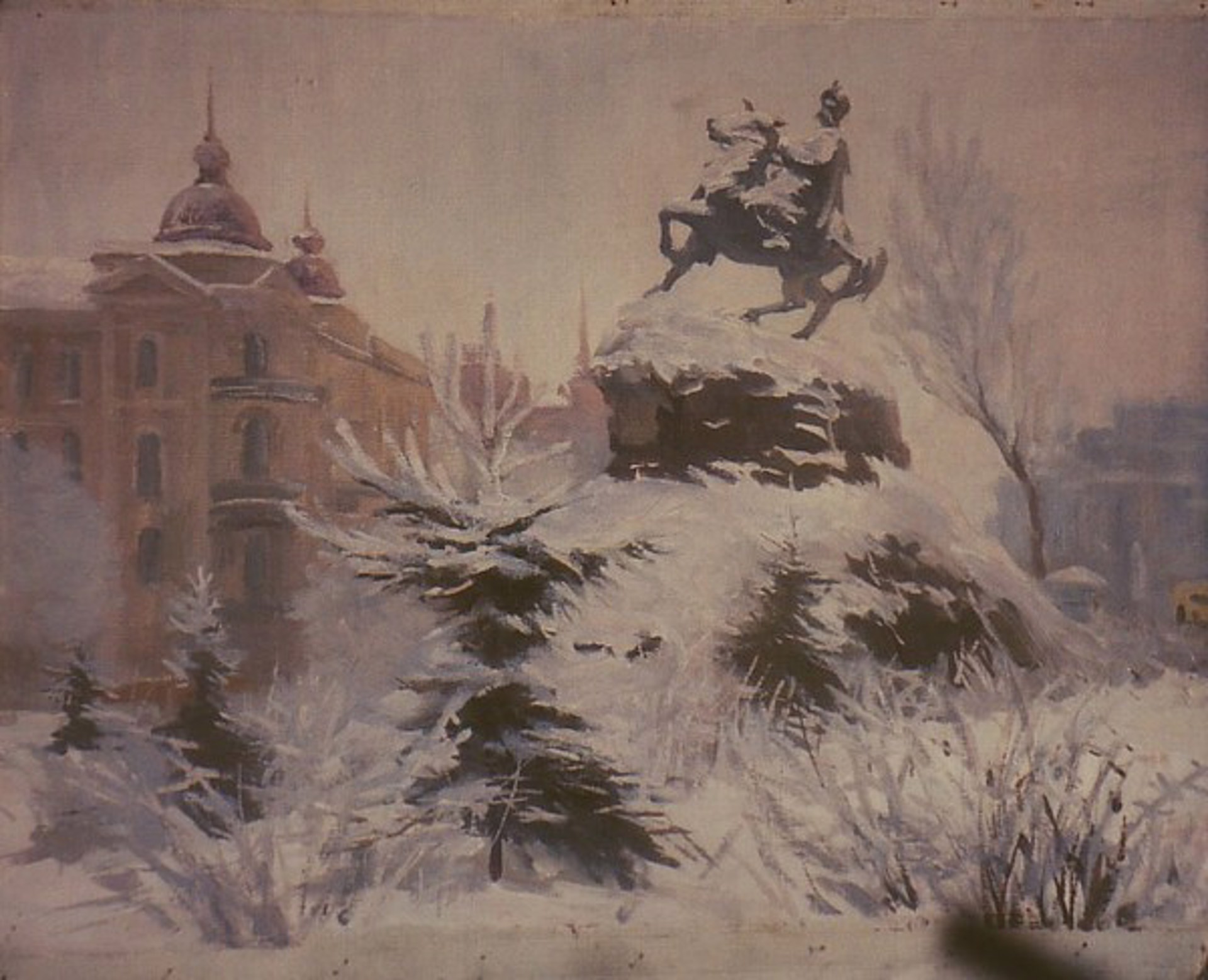 Statue in Winter by Vladimir Masik
