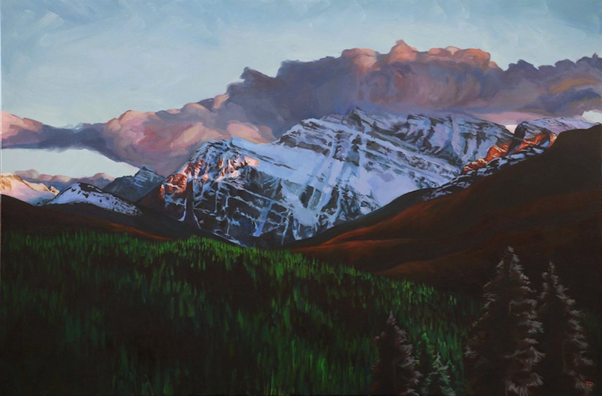 Sunset on Edith Cavell by Pascale Robinson