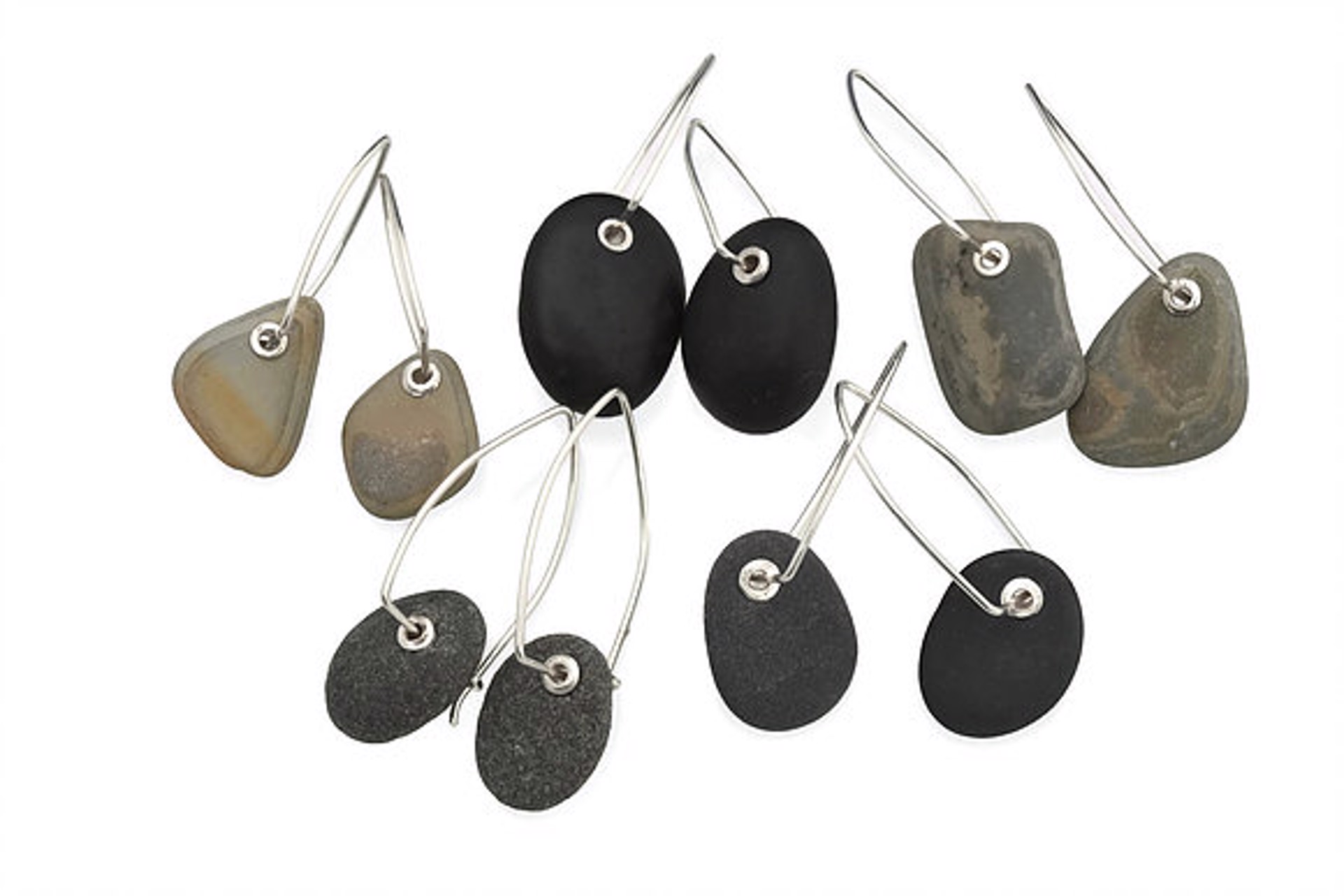 River Rock Riveted on Wire by April Ottey