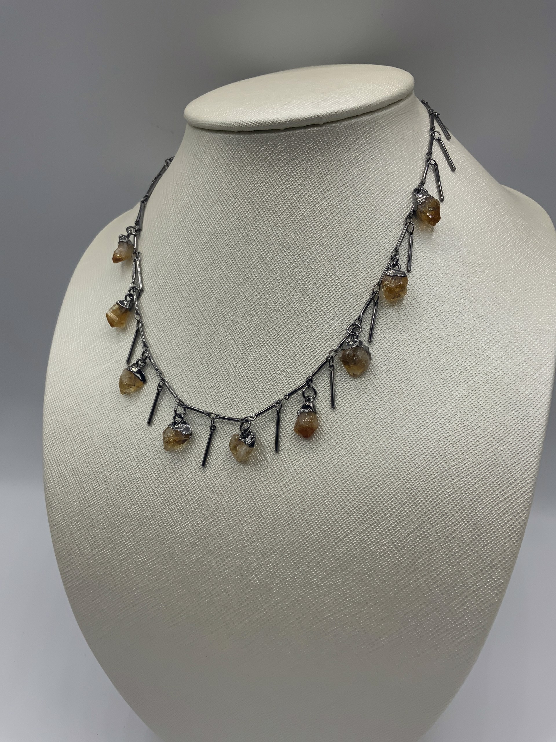9 stone w metal fringe in Citrine by M&Co.