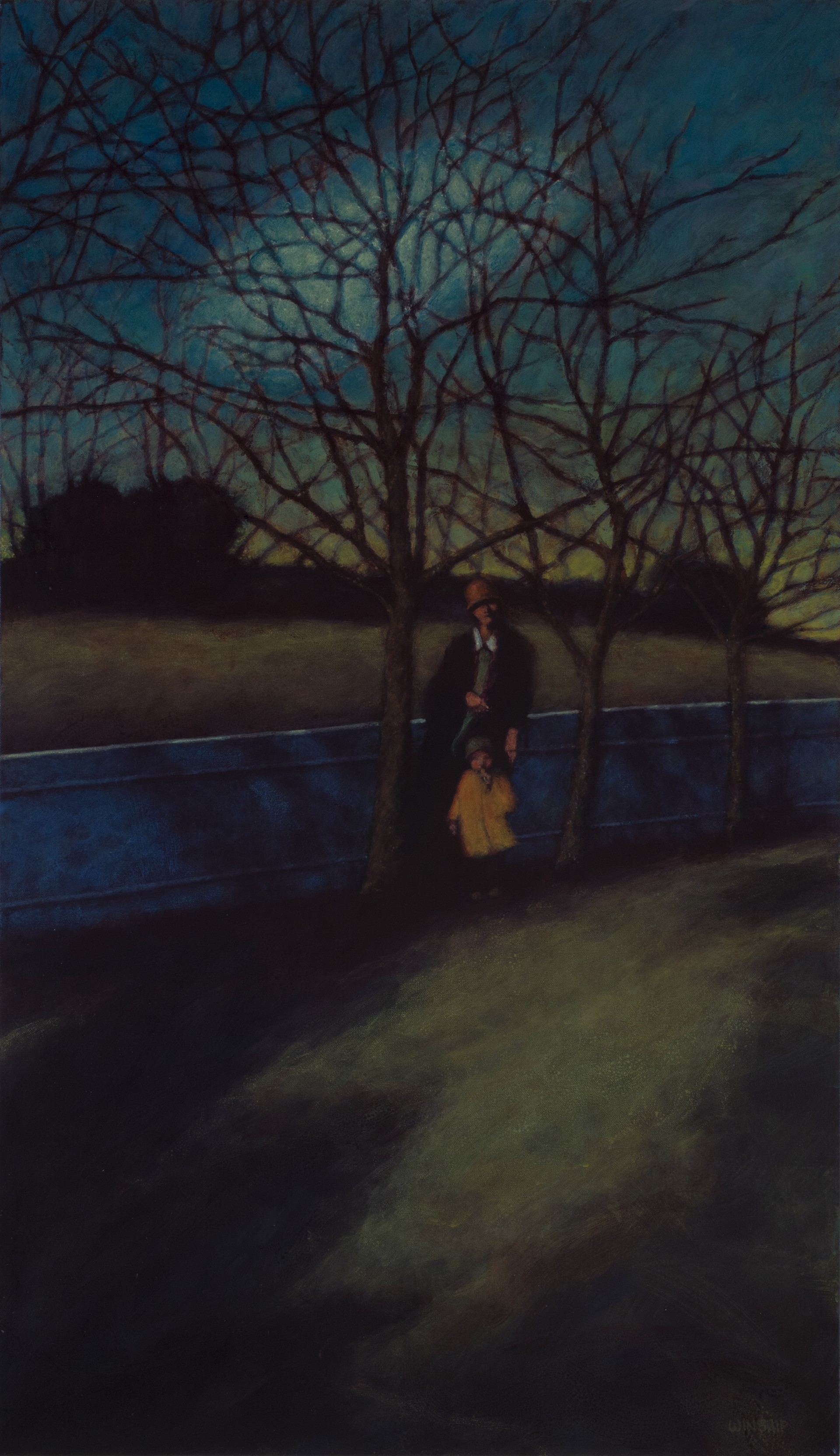 BLUE FENCE (TWO FIGURES) by JOHN WINSHIP
