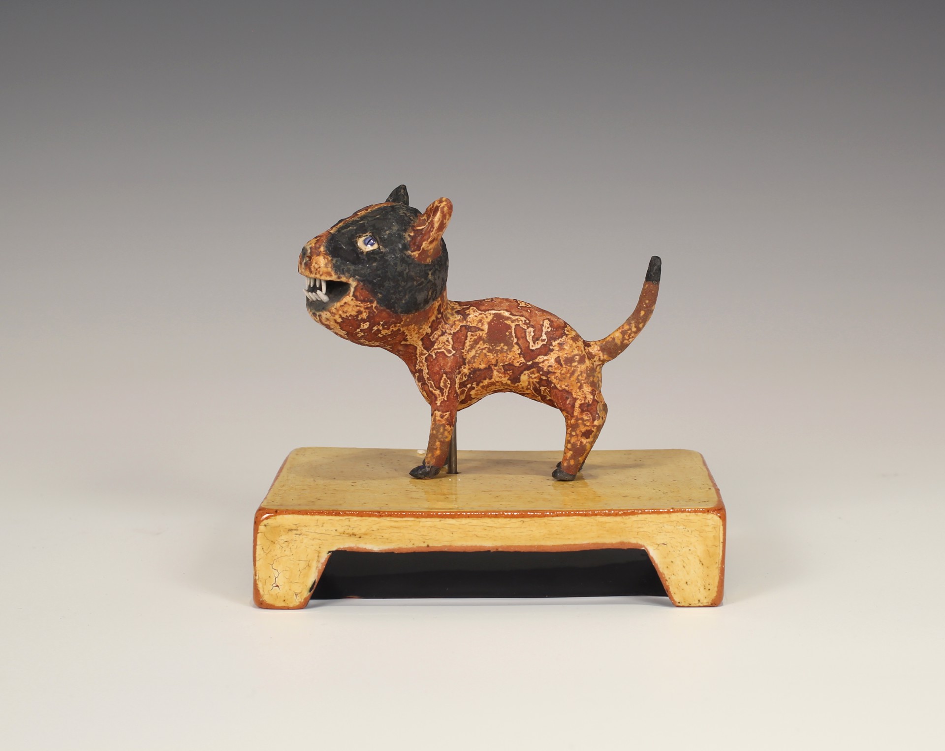 (Red & Black) Cat on (Yellow) Base by Wesley Anderegg