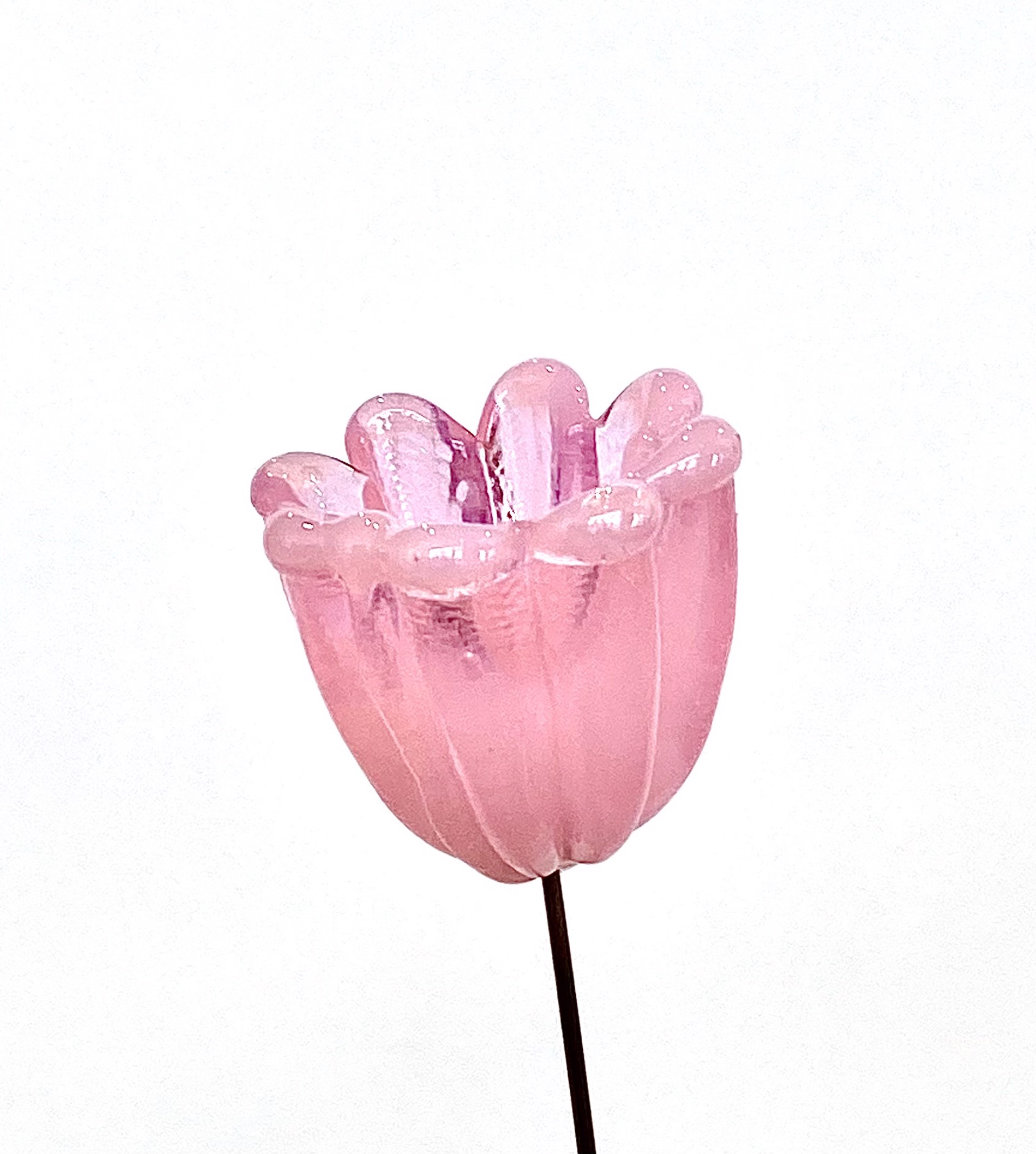 Glass Pink Bud Flower by Emelie Hebert