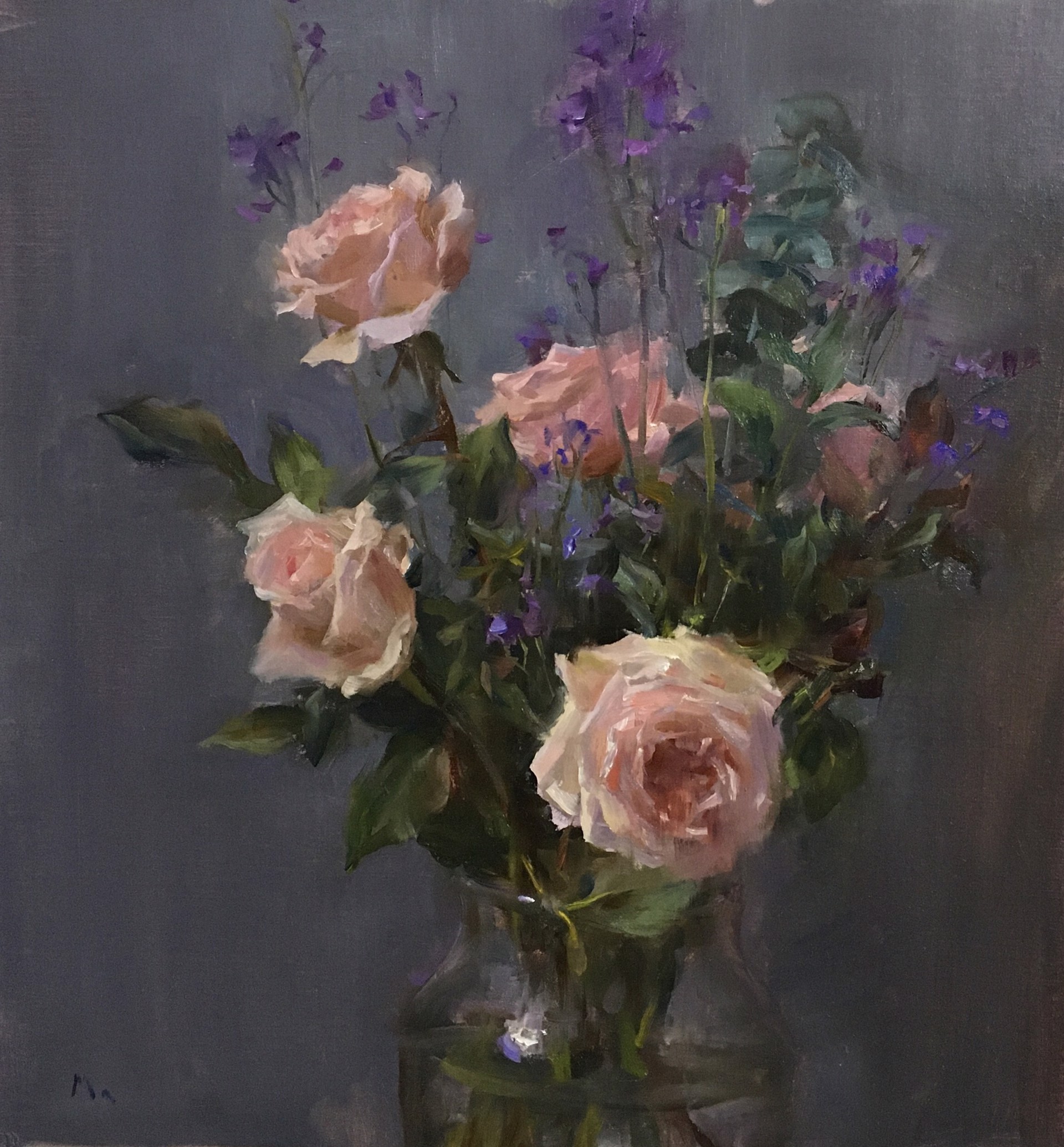 Still-Life with Pink Roses by Kyle Ma