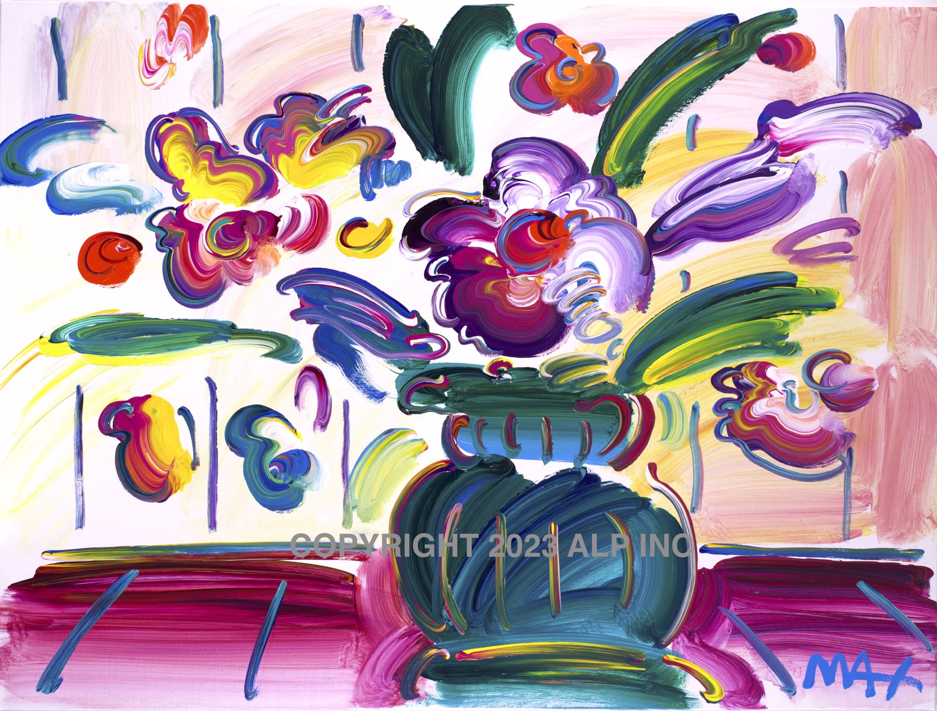 Vas With Flowers by Peter Max