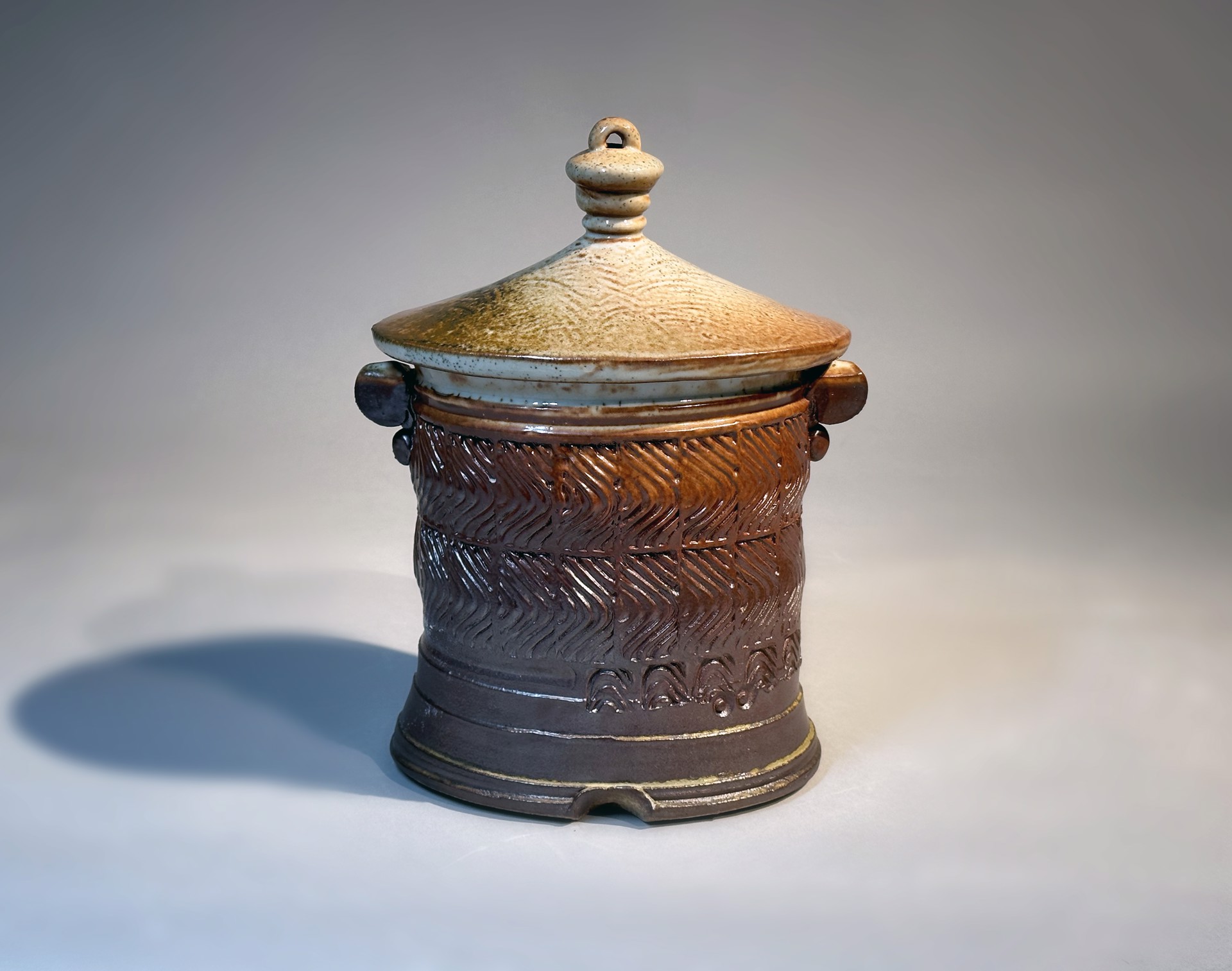 Oval Lidded Jar by Don Sprague