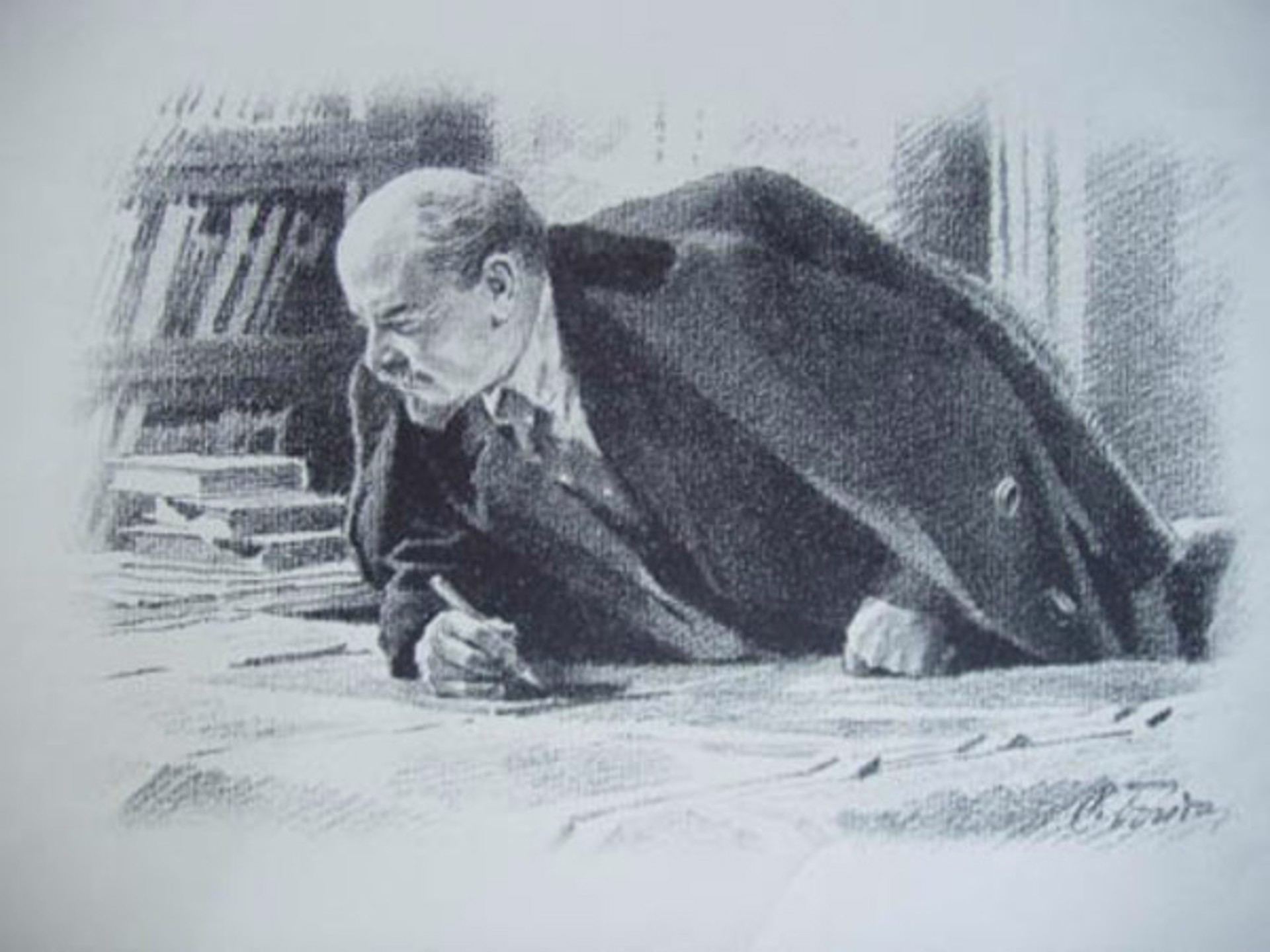 Lenin Working by S. Boshta