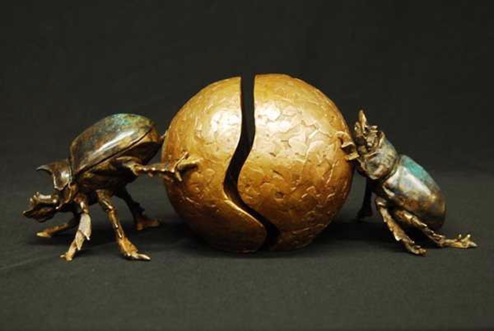 Dung Beetle Bookends by Dan Chen