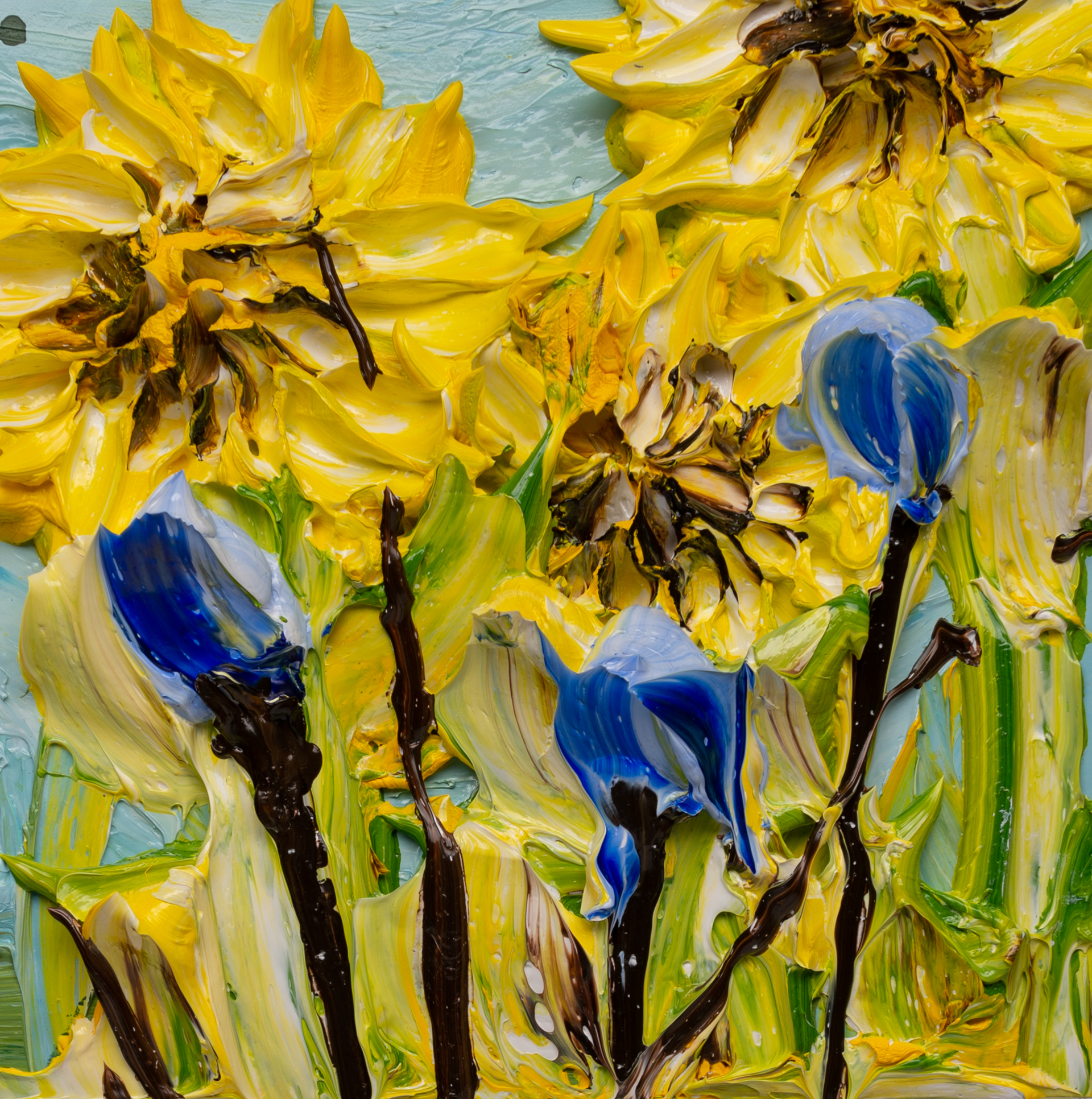 (sold)SUNFLOWERS SF-12X12-2019-384 by JUSTIN GAFFREY