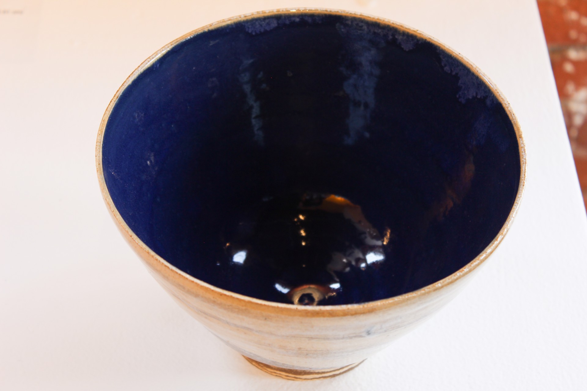 Blue Interior-Swirl Exterior Small Mixing Bowl by Alexa Kulczyk