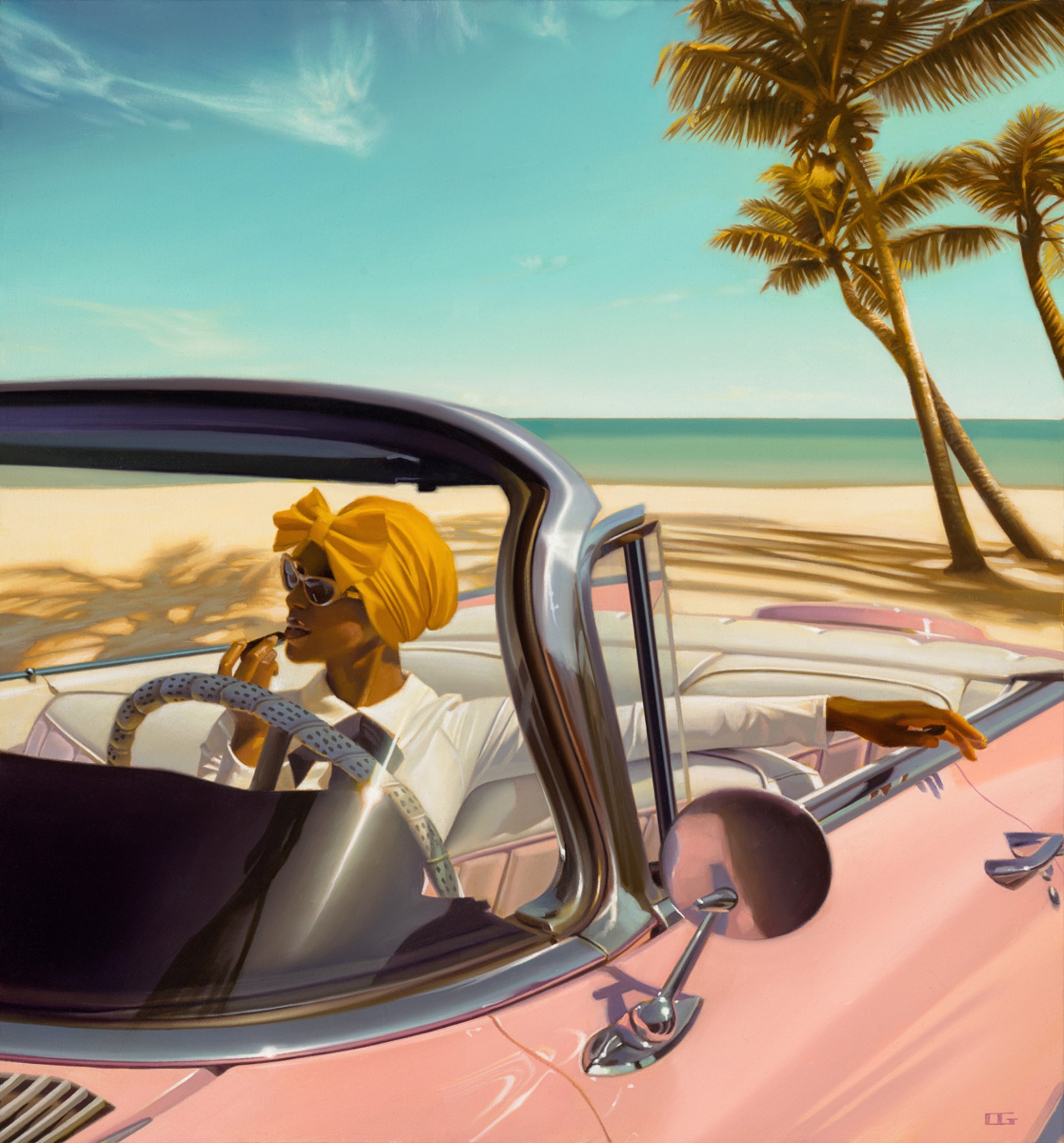 I'm In The Pink Caddy, Can't Miss it! - Original by Carrie Graber
