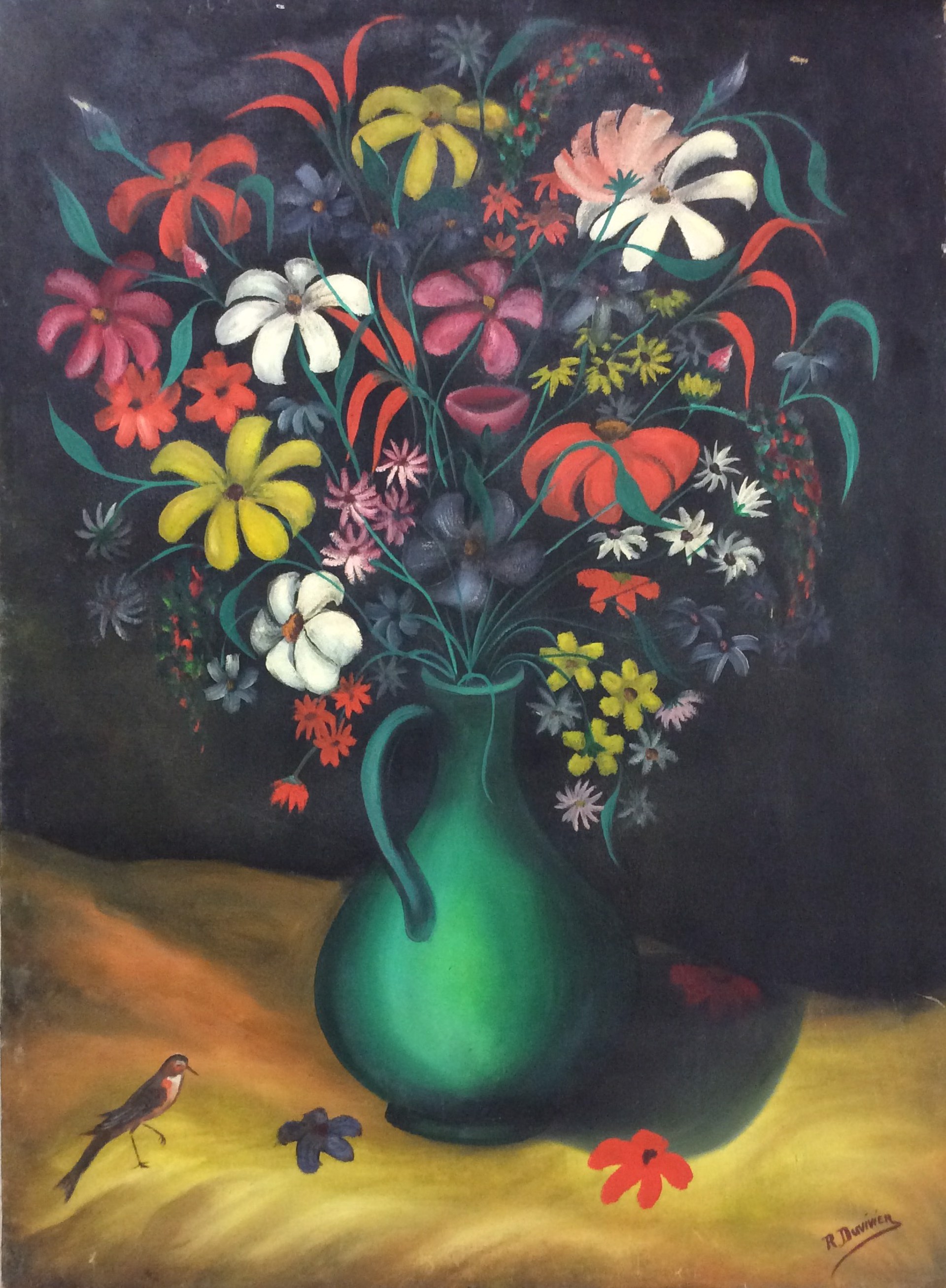 Vase of Flowers #1-2-95MFN by Raymond Duvivier (Haitian, b.1935)