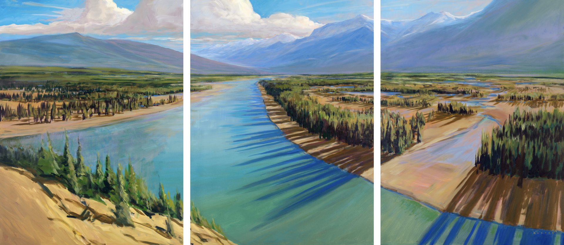Athabasca Grandeur Triptych by Charlie Easton