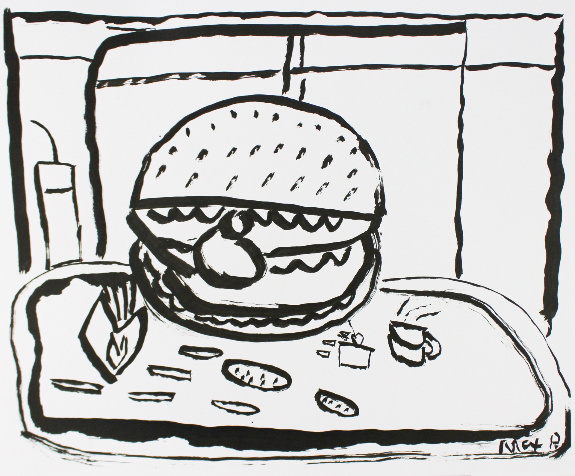 Hamburger in the Window by Max Poznerzon