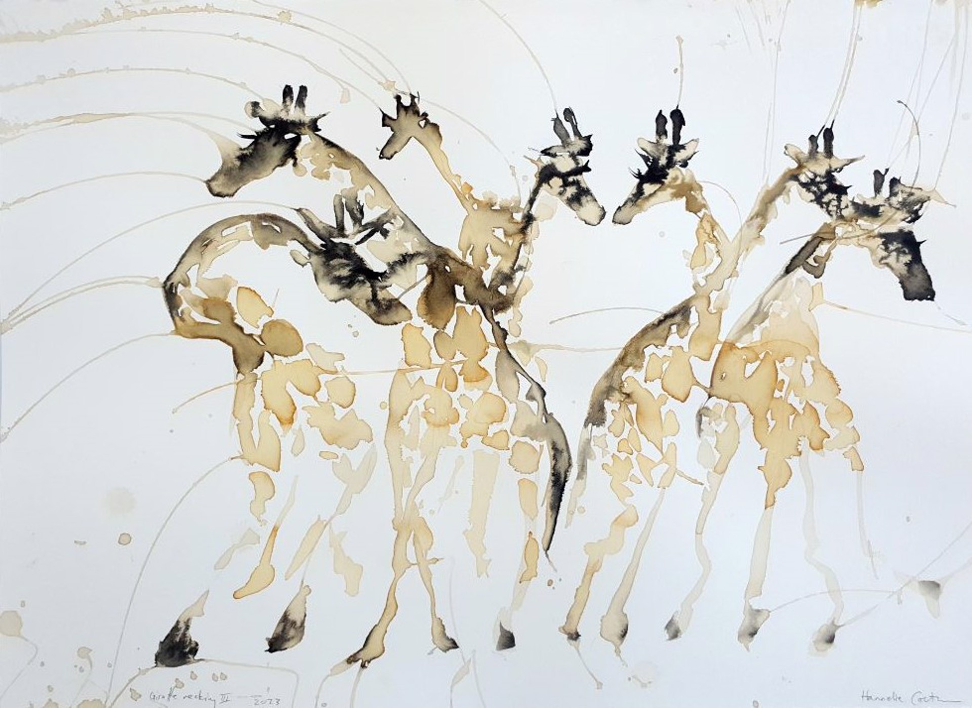 Eco Queer Creature Series : Giraffes Necking III by Hannelie Coetzee