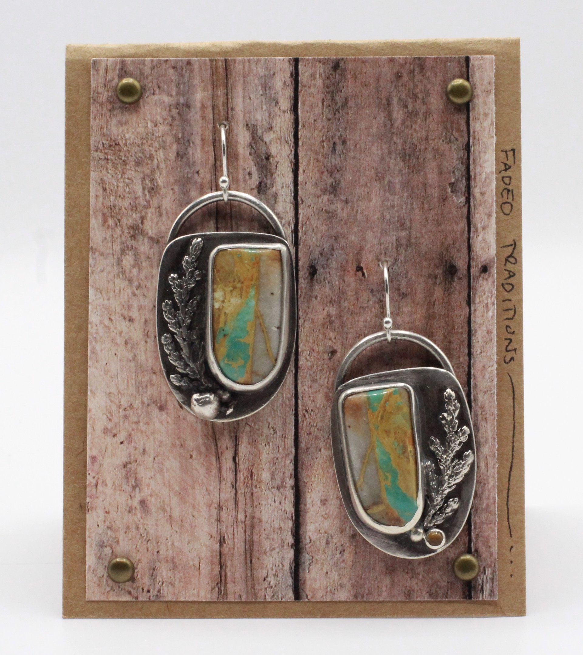 Royston Turquoise Shields with Cedar Castings, Juniper Berry, and Citrine by Ashley Hanna
