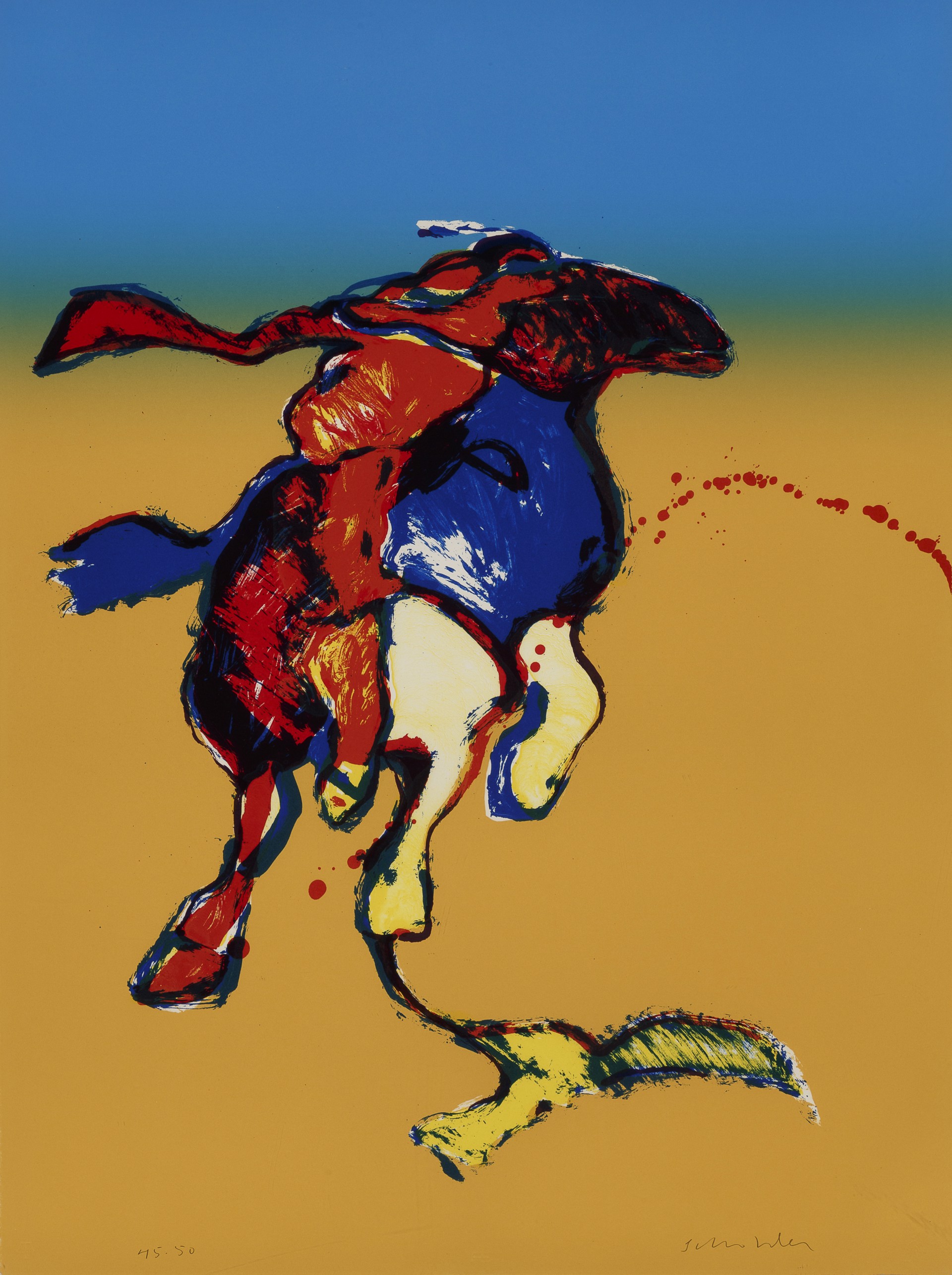 Indian on Galloping Horse After Remington #2 (First State) by Fritz Scholder