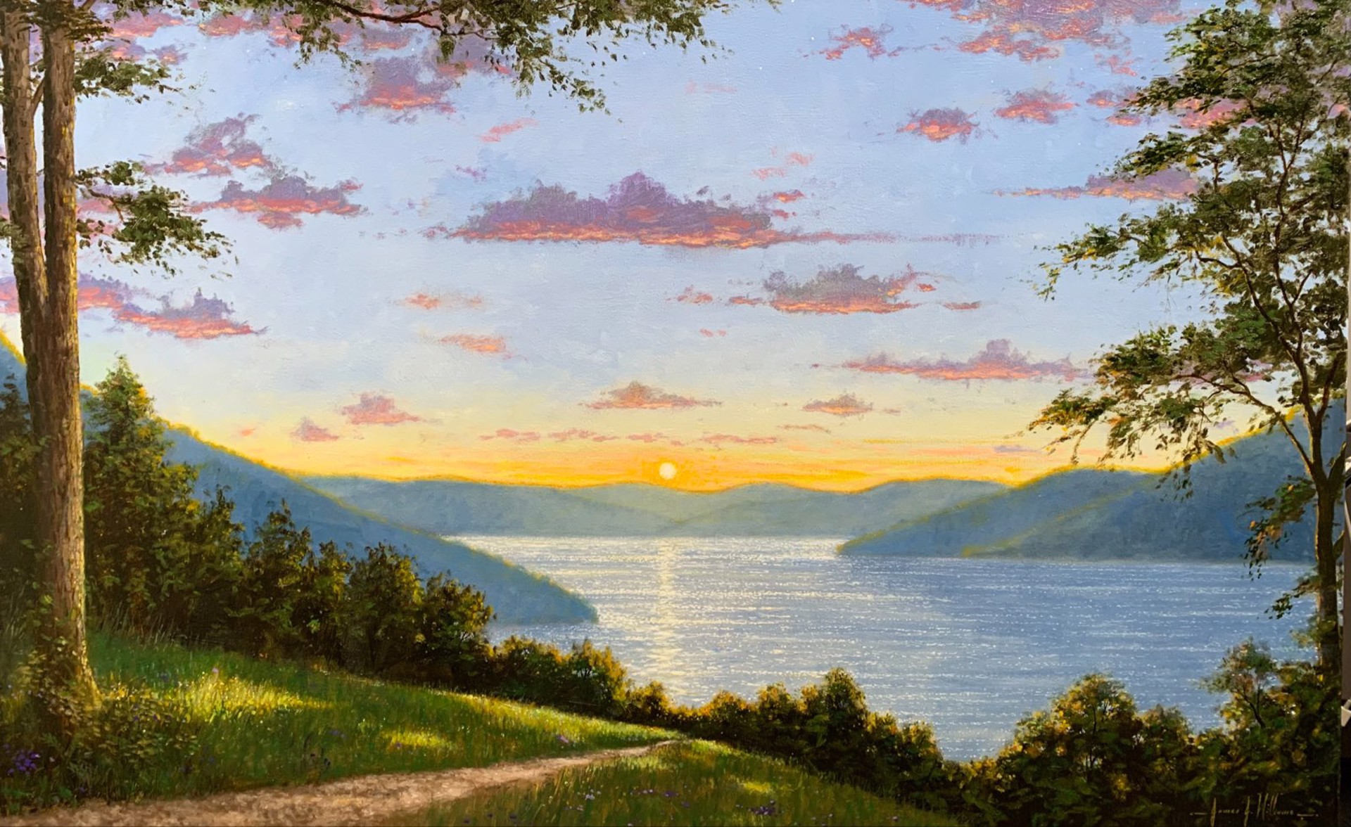 Mountain Lake Sunrise by James J. Williams