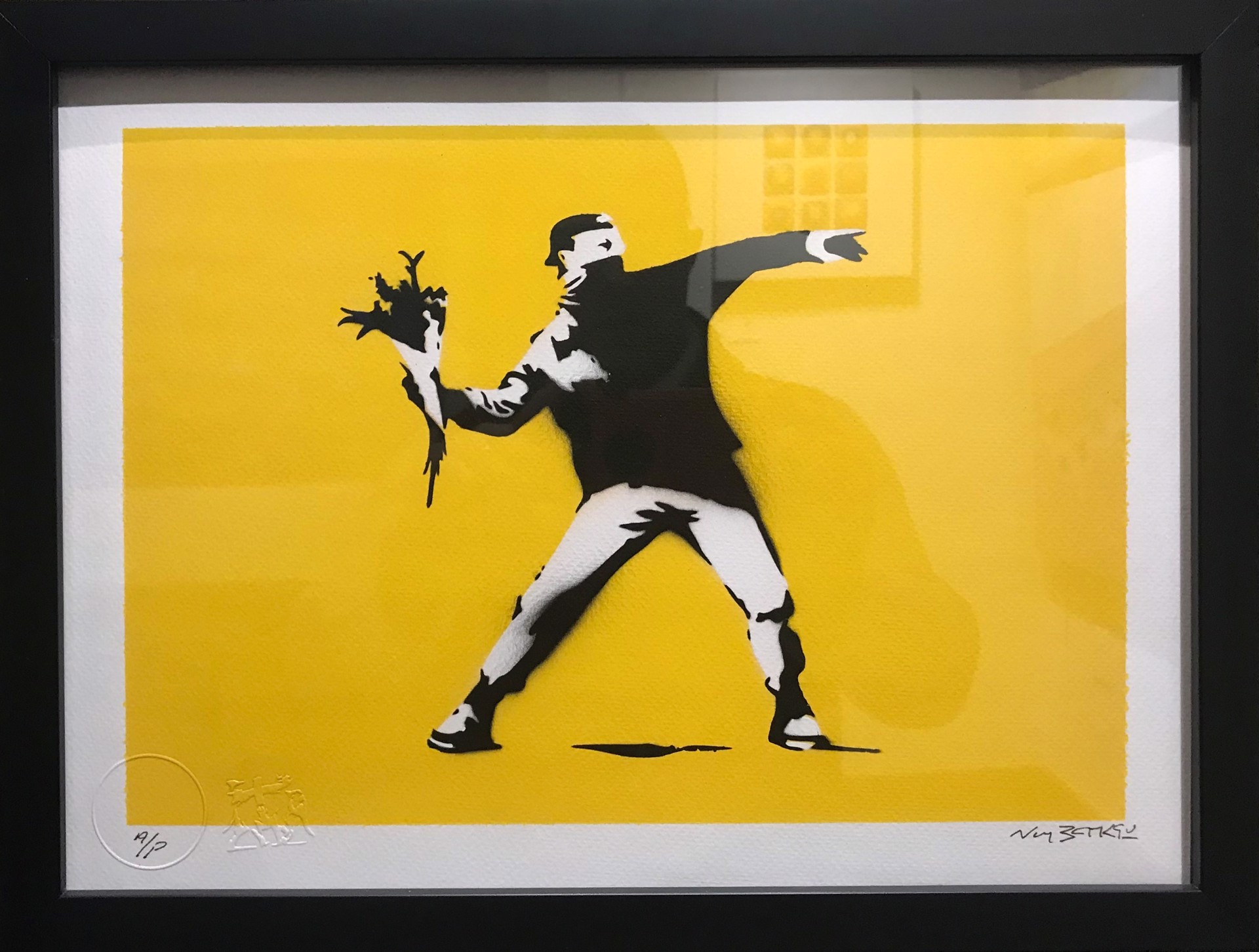 Flower Thrower - Yellow (AP) by Not Banksy