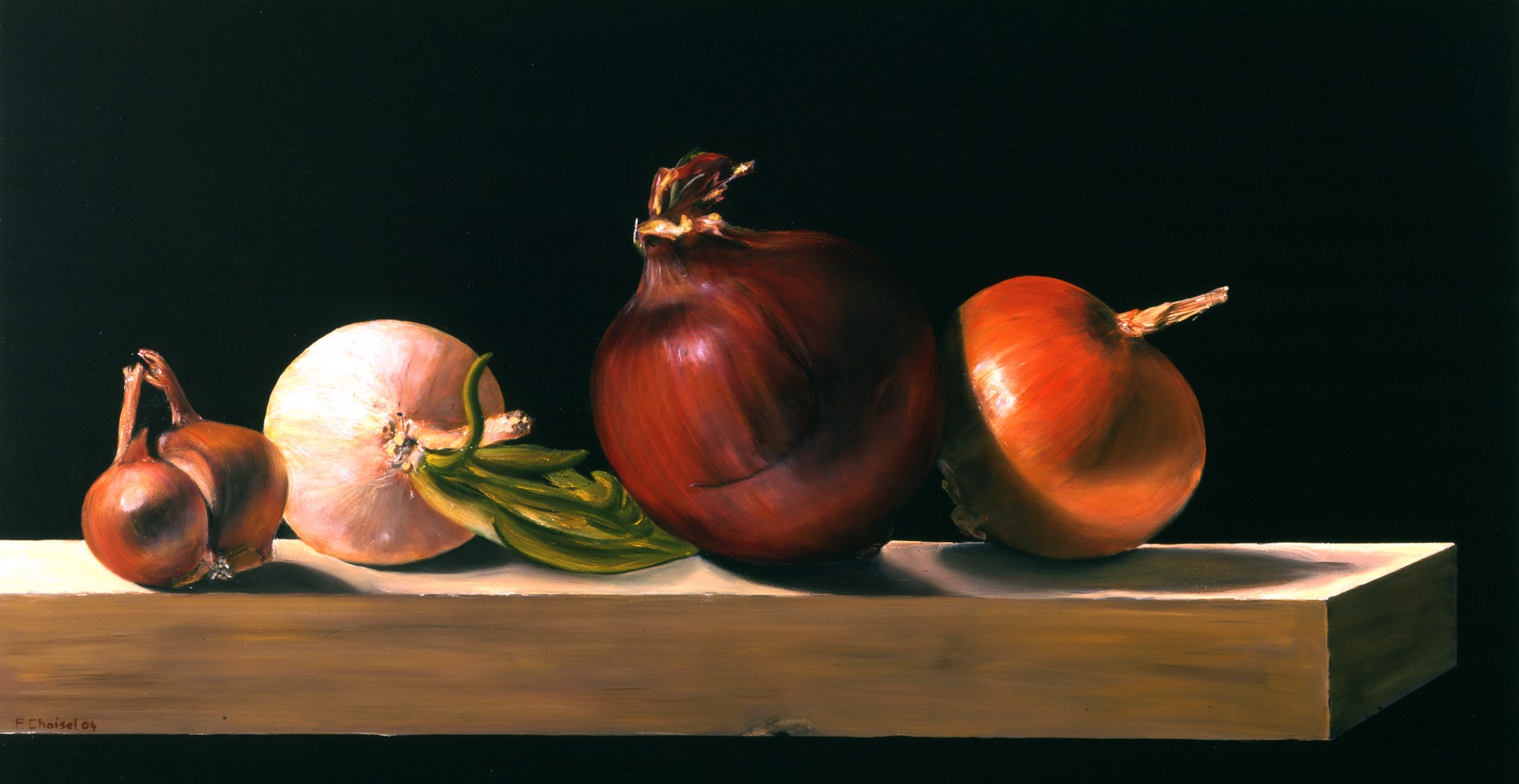 Four Onions on Stone by Frederic Choisel