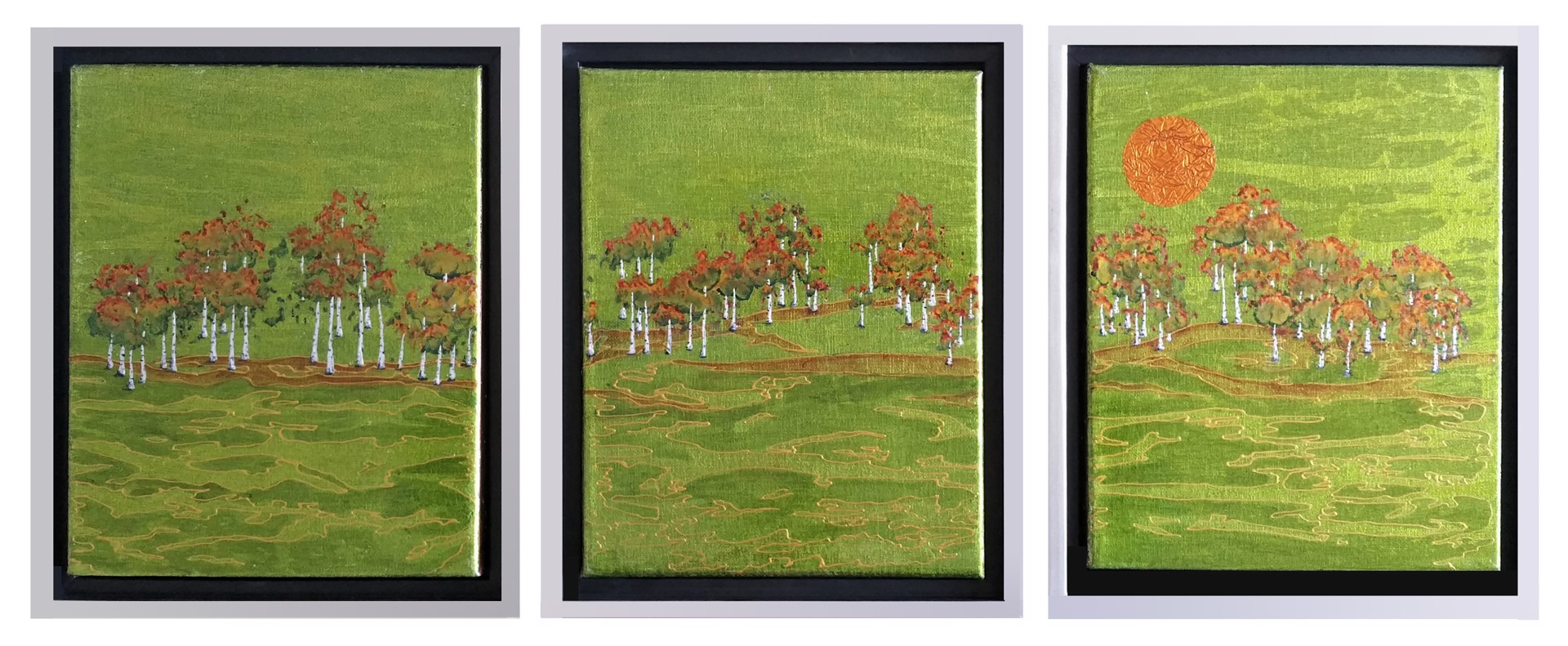 Tree Line ~Triptych by Kate McCavitt