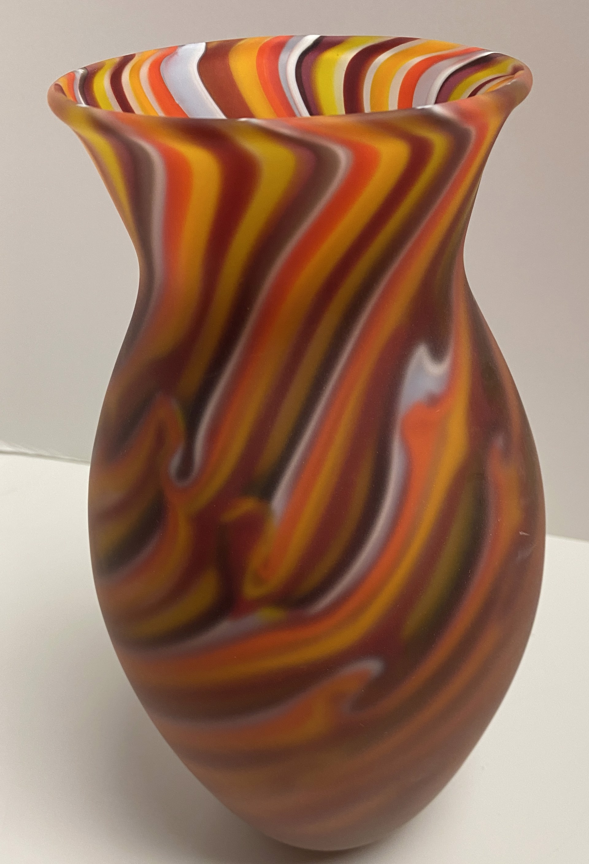 Smoke Orange, Yellow, Red Amphora by Rene Culler